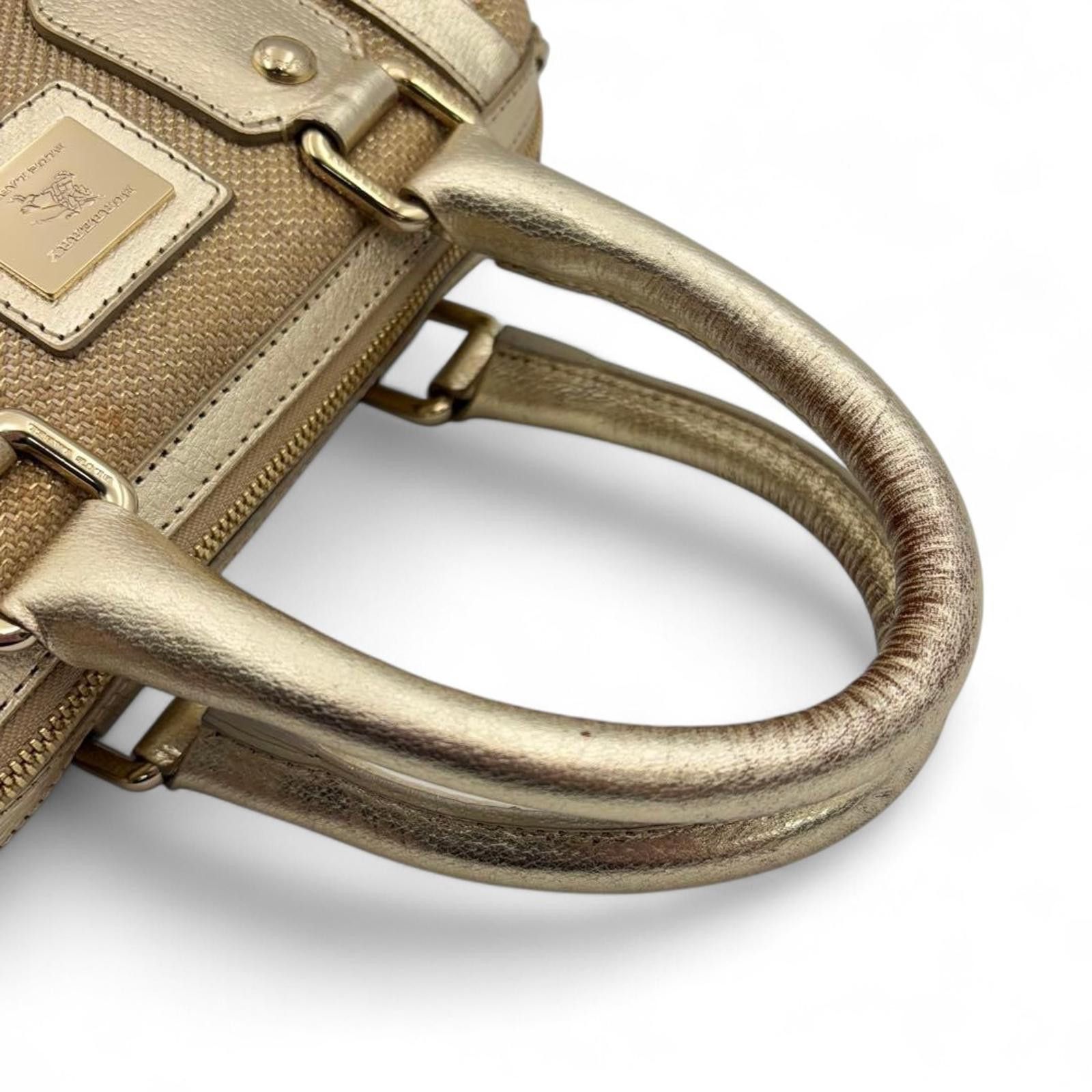Burberry Burberry - Gold Canvas Leather Handbag Size ONE SIZE - 7 Thumbnail
