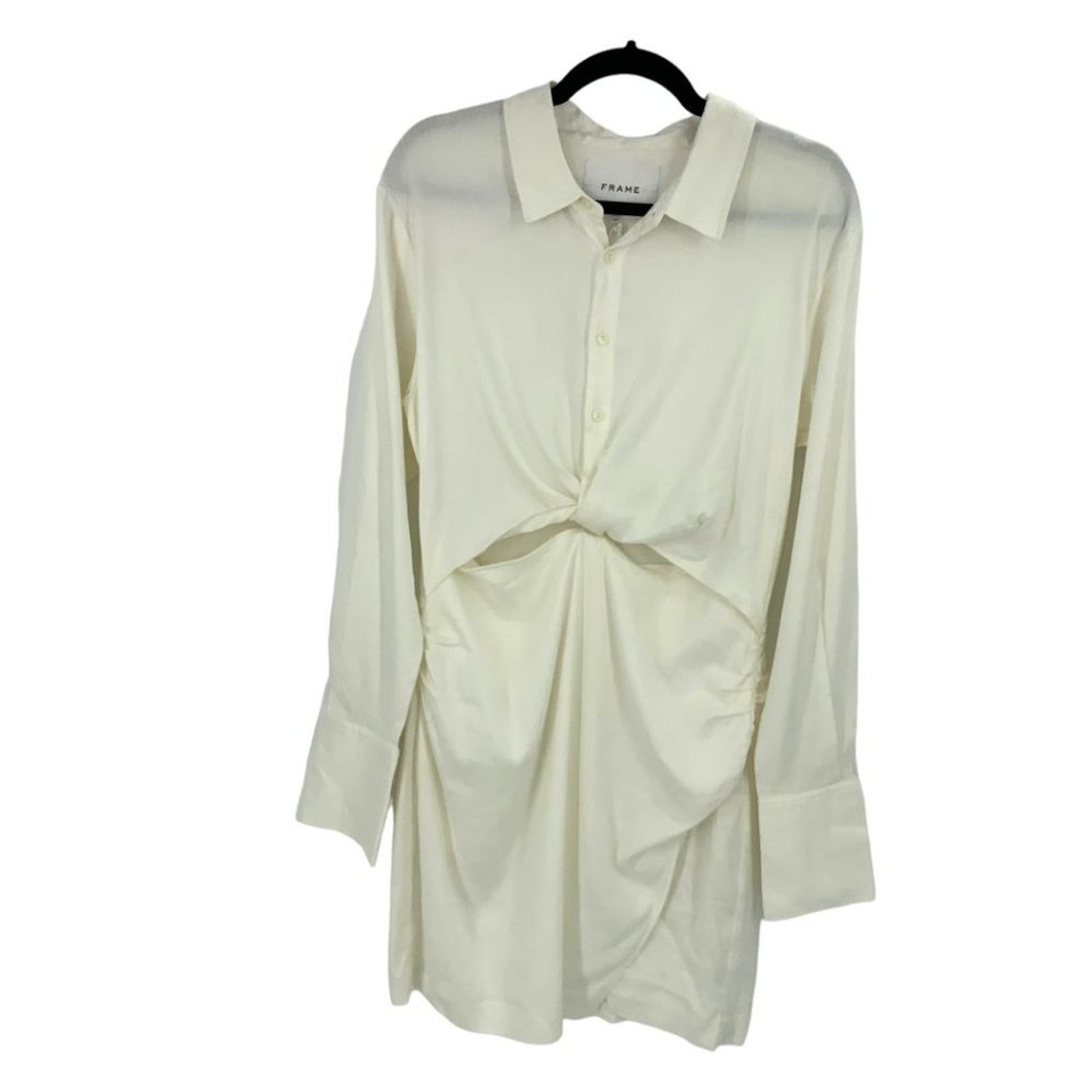 Frame Frame Twist Long Sleeve Shirtdress Size Large NWOT $478 MSRP Size L / US 10 / IT 46 - 3 Thumbnail