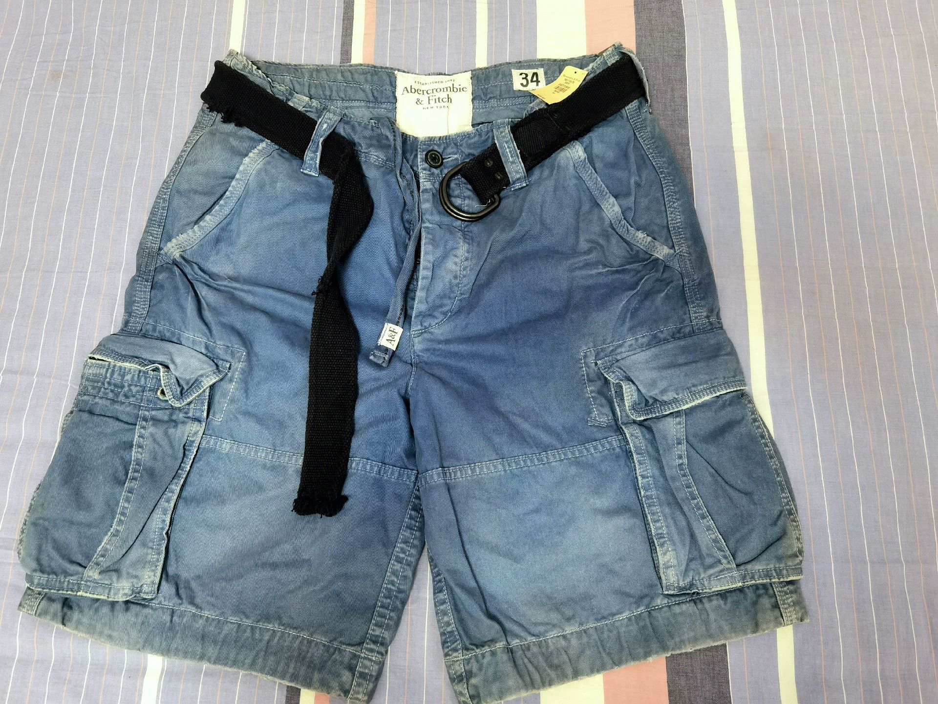 Abercrombie & Fitch AF 2007 Vintage Washed Cargo Shorts Size US 34 / EU 50 - 1 Thumbnail