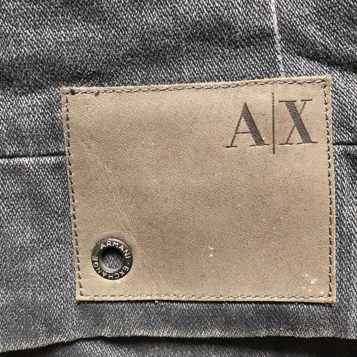 Armani Exchange VINTAGE ARMANI EXCHANGE RACING BIKER DENIM JACKET Size US XS / EU 42 / 0 - 11 Thumbnail