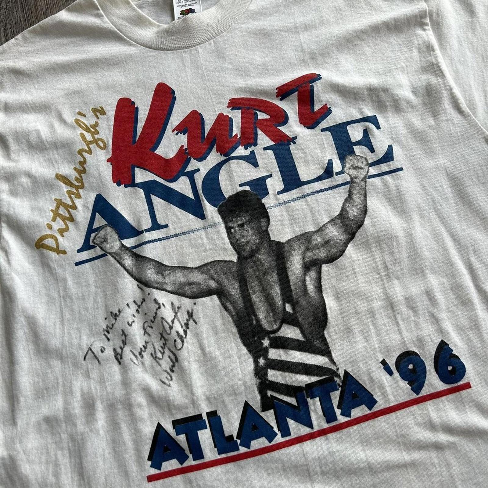 Other Vintage ‘96 Kurt Angle Olympics Champion White Shirt Signed Size US M / EU 48-50 / 2 - 3 Thumbnail