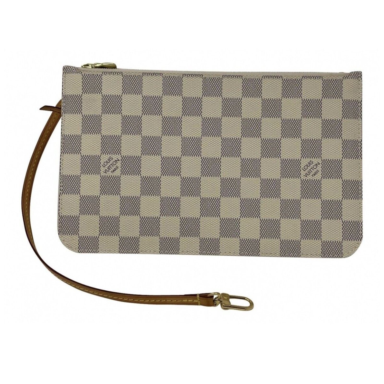 Louis Vuitton LOUIS VUITTON Large Damier Azur Beige Pouch Pochette Clutch Size ONE SIZE - 1 Thumbnail