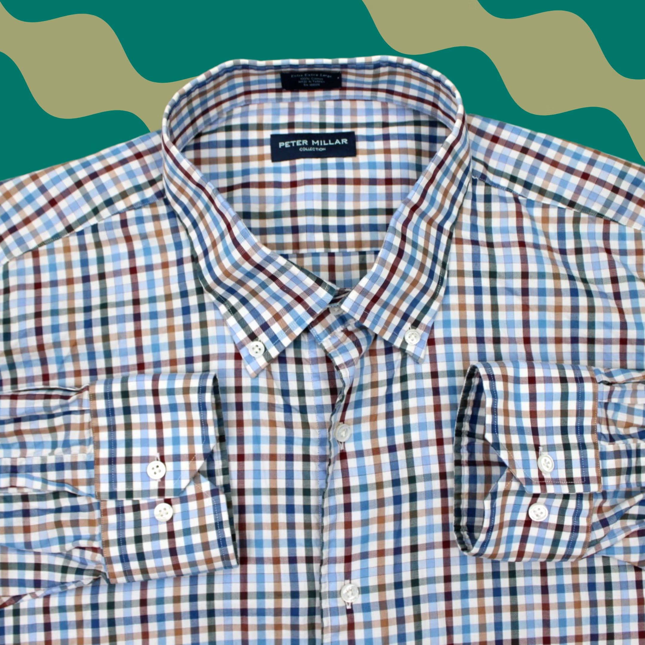 Peter Millar Peter Millar Collection Shirt Mens 2XL Blue Plaid Cotton L/S Button-Up | Button-Down Casual Formal Workwear Men 2XL XXL Regular Button-Up Shirt Size US XXL / EU 58 / 5 - 1 Thumbnail