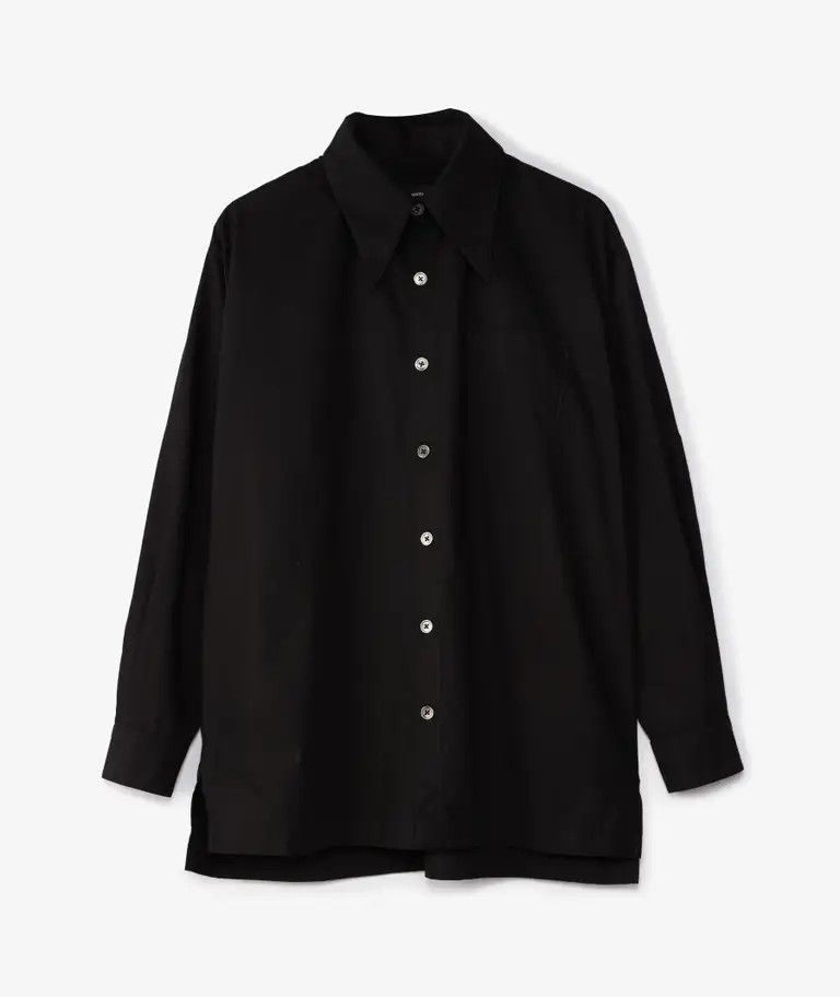 O1mle0726 Point Collar Dress Shirt In Black, Men's