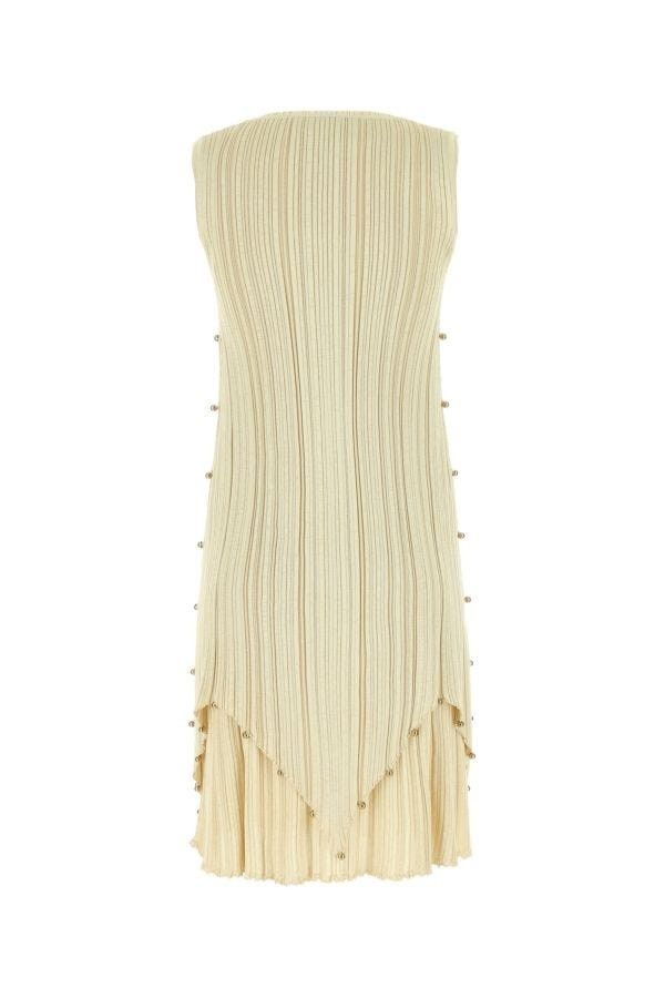 Bottega Veneta o1n1vont0325 Viscose Pilsse 2 in 1 Dress in Camomile Size XS / US 0-2 / IT 36-38 - 3 Thumbnail