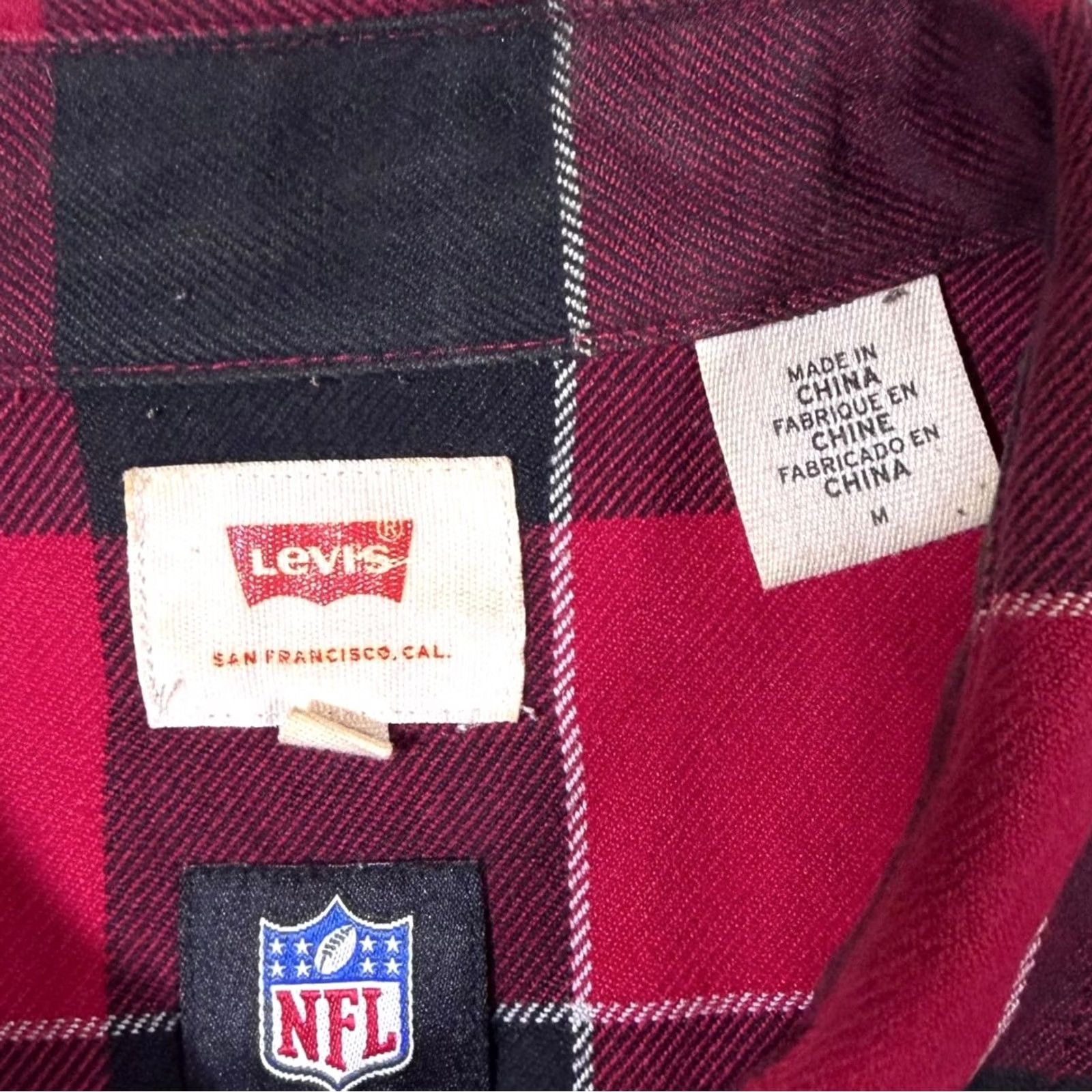 Levi's Levi's NFL Atlanta Falcons Red Black Plaid Check Long Sleeve Flannel Shirt Medium Size US M / EU 48-50 / 2 - 3 Thumbnail
