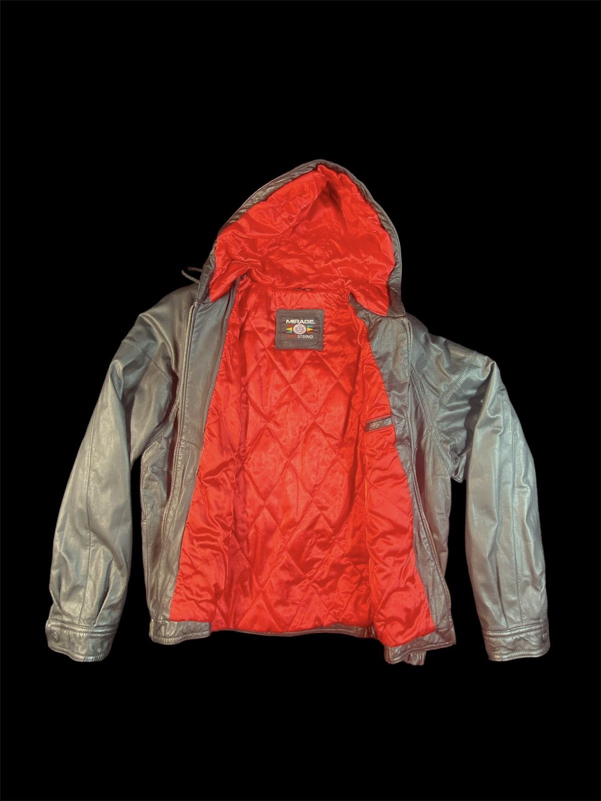 Mirage × Vintage VTG 90s Vintage Mirage First String Leather UNLV Bomber Size US L / EU 52-54 / 3 - 3 Thumbnail