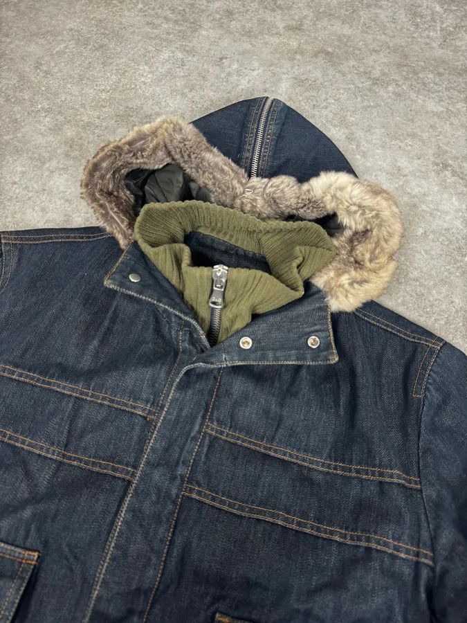 Dolce & Gabbana AW2003 Dolce & Gabbana Navy Denim Fur Hood Jacket Size US M / EU 48-50 / 2 - 7 Thumbnail
