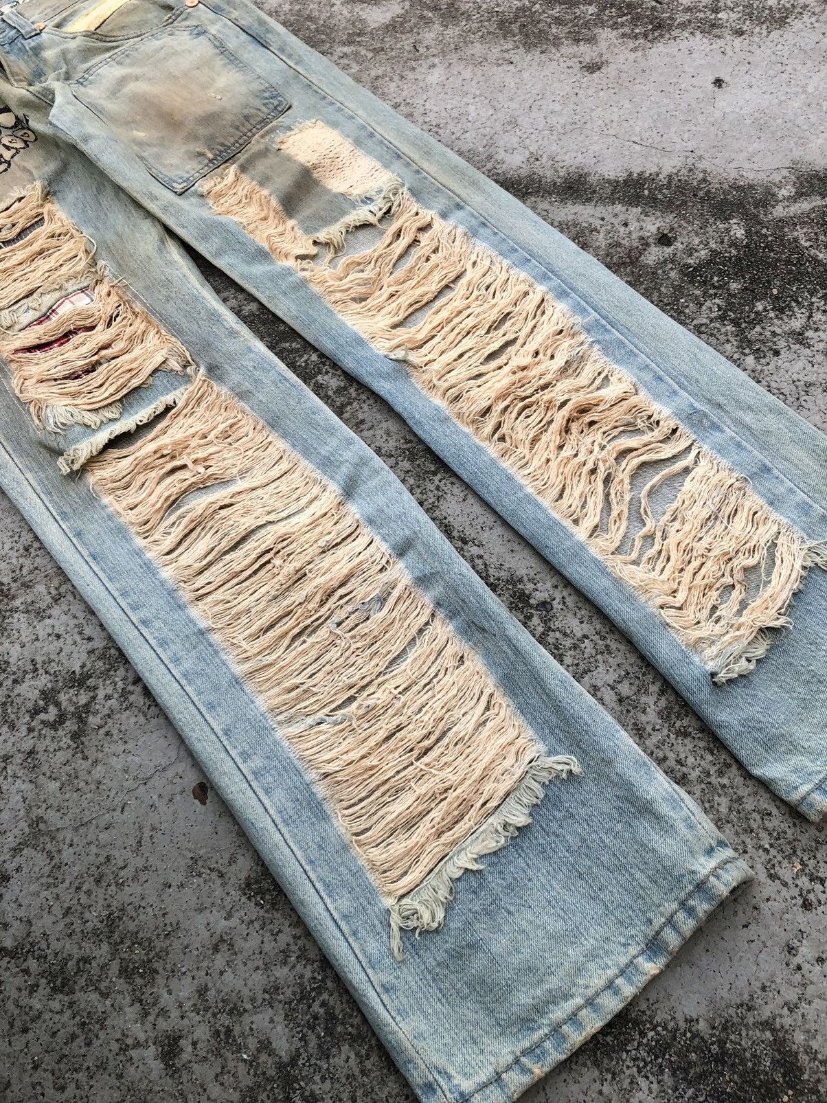 Japanese Brand RUSTY RIPPED DISTRESSED DENIM BY LUST Size US 31 - 5 Thumbnail