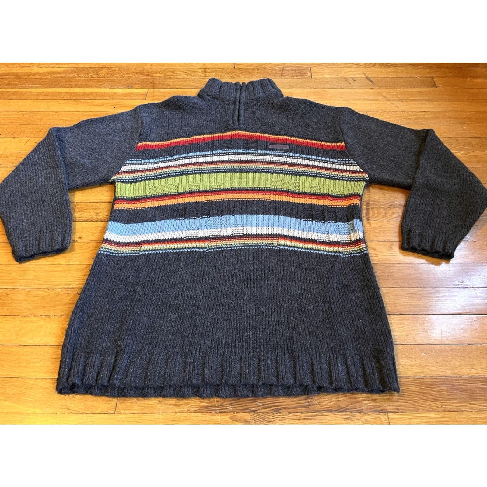 Enyce VINTAGE Enyce Sweater 1/4 Zip Oversized Men’s L Grey Striped 90s Classic Hip Hop Outdoor Y2K Pullover Knit Mens Size US L / EU 52-54 / 3 - 2 Thumbnail