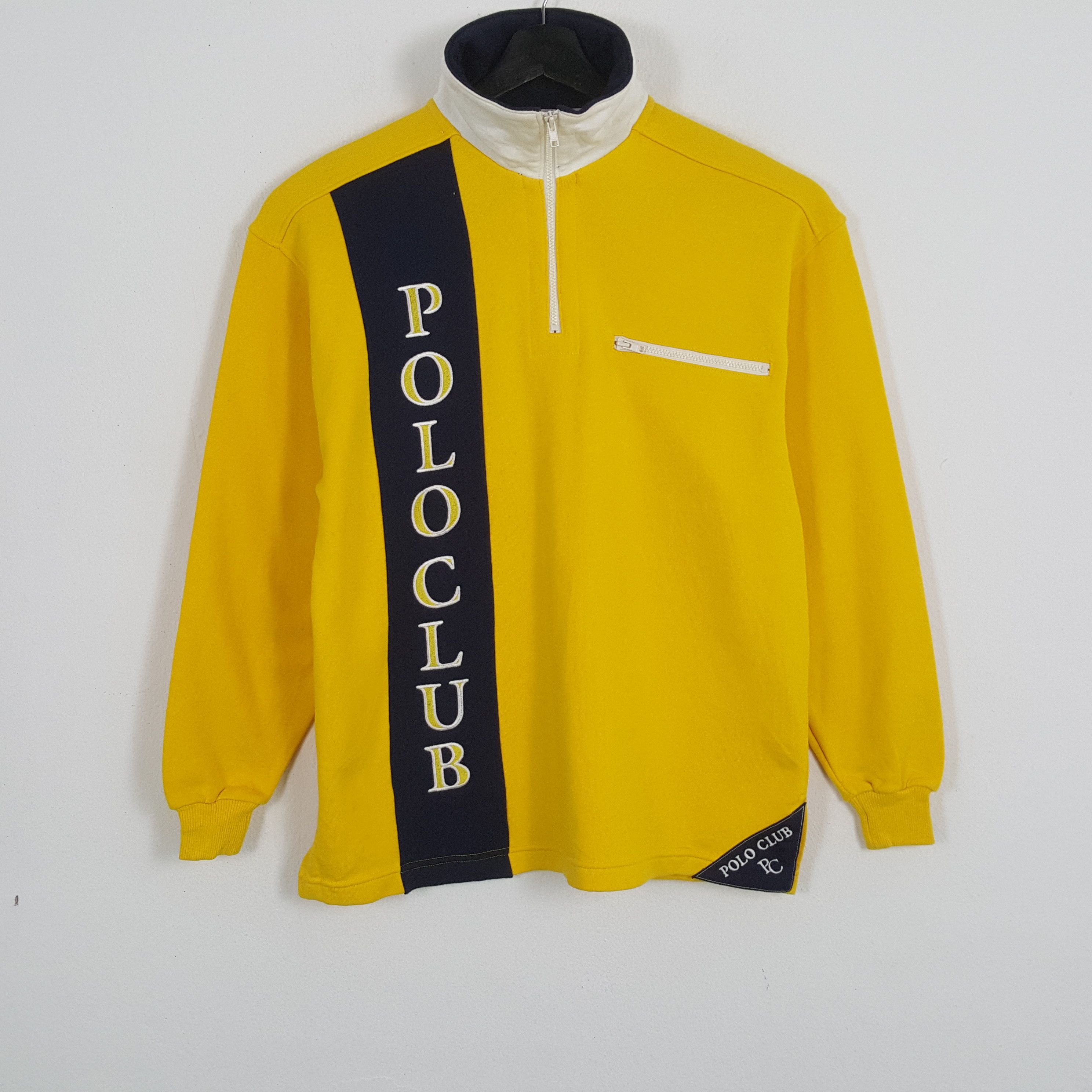 Beverly Hills Polo Club × Polo Ralph Lauren × Vintage POLO CLUB Spellout Design Half Zipper Sweatshirt Size US M / EU 48-50 / 2 - 1 Thumbnail