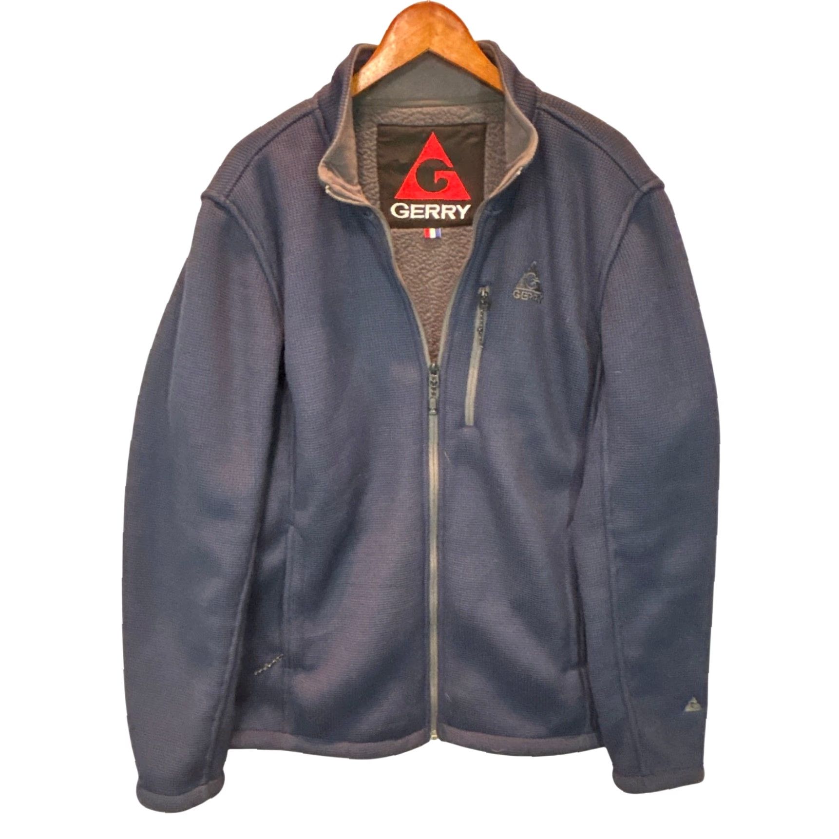 Vintage Gerry Bomber Jacket Mens 2XL Blue Fleece Lined Textured Waffle Knit Zip Casual Travel Men Mids-Length Brand Gerry Size US XXL / EU 58 / 5 - 2 Thumbnail