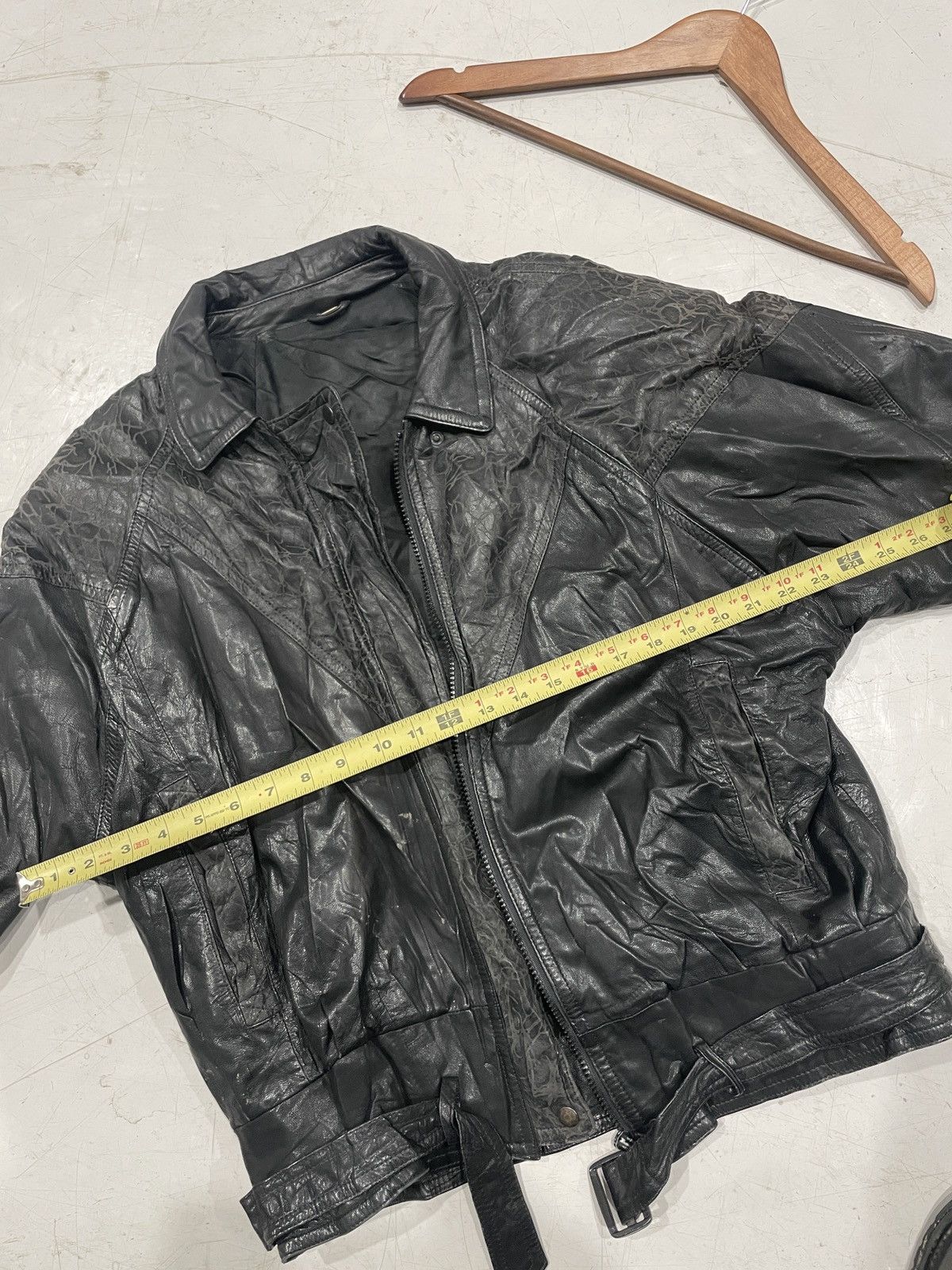 Vintage 90s Black Leather Biker Jacket