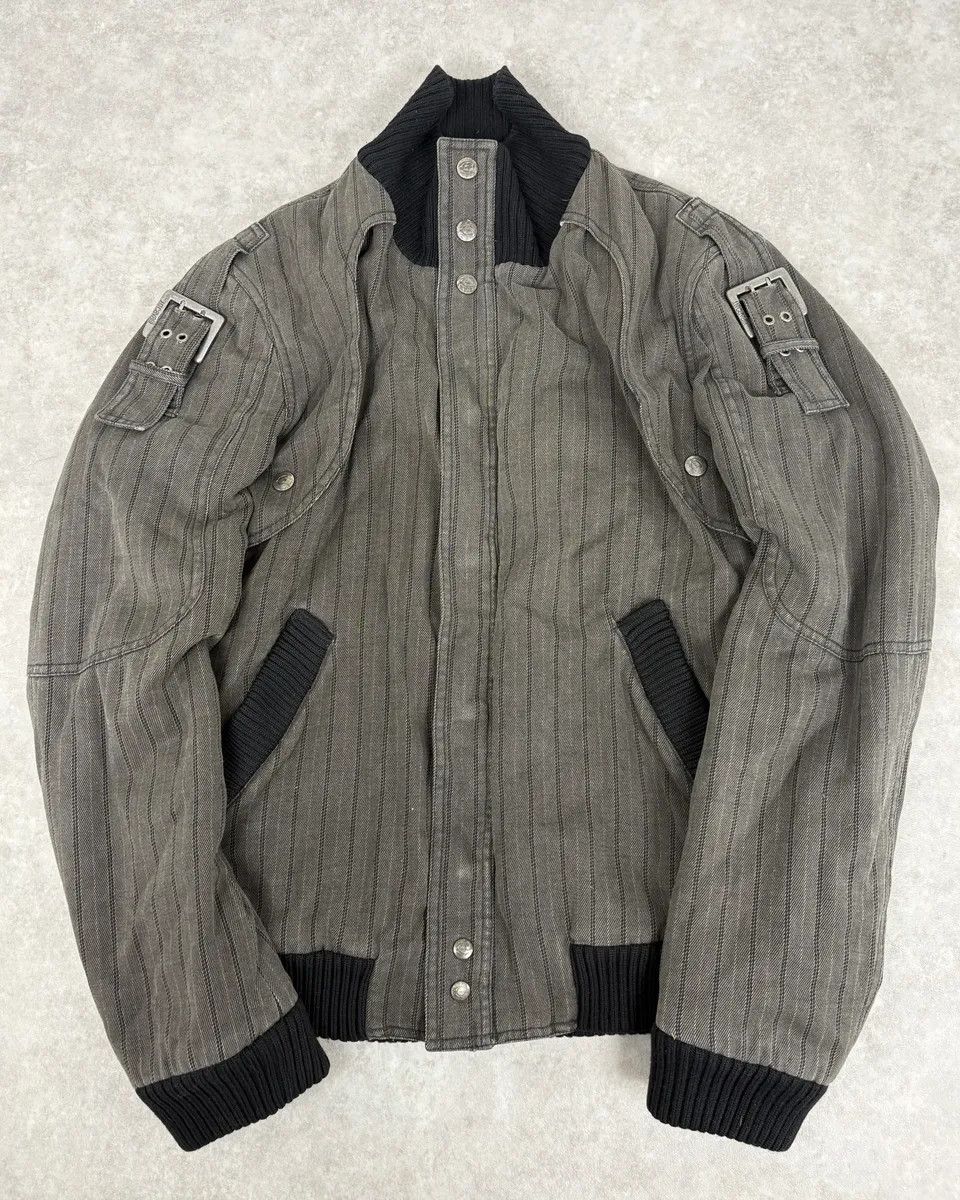 Just Cavalli AW2004 Cavalli Grey Lines Bomber Jacket Size US L / EU 52-54 / 3 - 1 Thumbnail