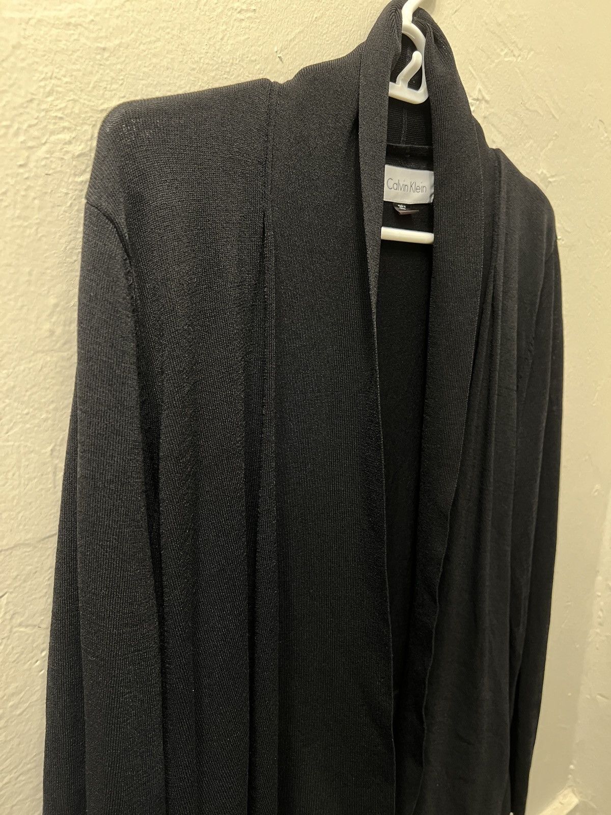 Calvin Klein Calvin Klein Black Open-Front Asymmetrical Cardigan Size XL / US 12-14 / IT 48-50 - 3 Thumbnail