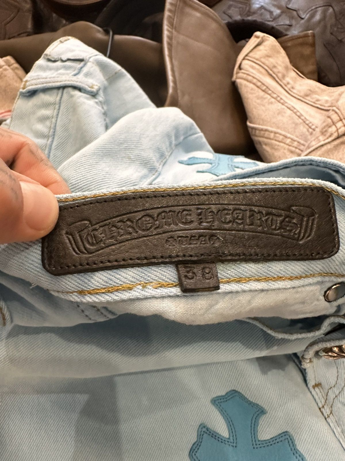 Chrome Hearts CHROME HEARTS DRAKE BABYBLUE LEVI CROSS JEANS XXXL 38 40 Size US 38 / EU 54 - 22 Thumbnail