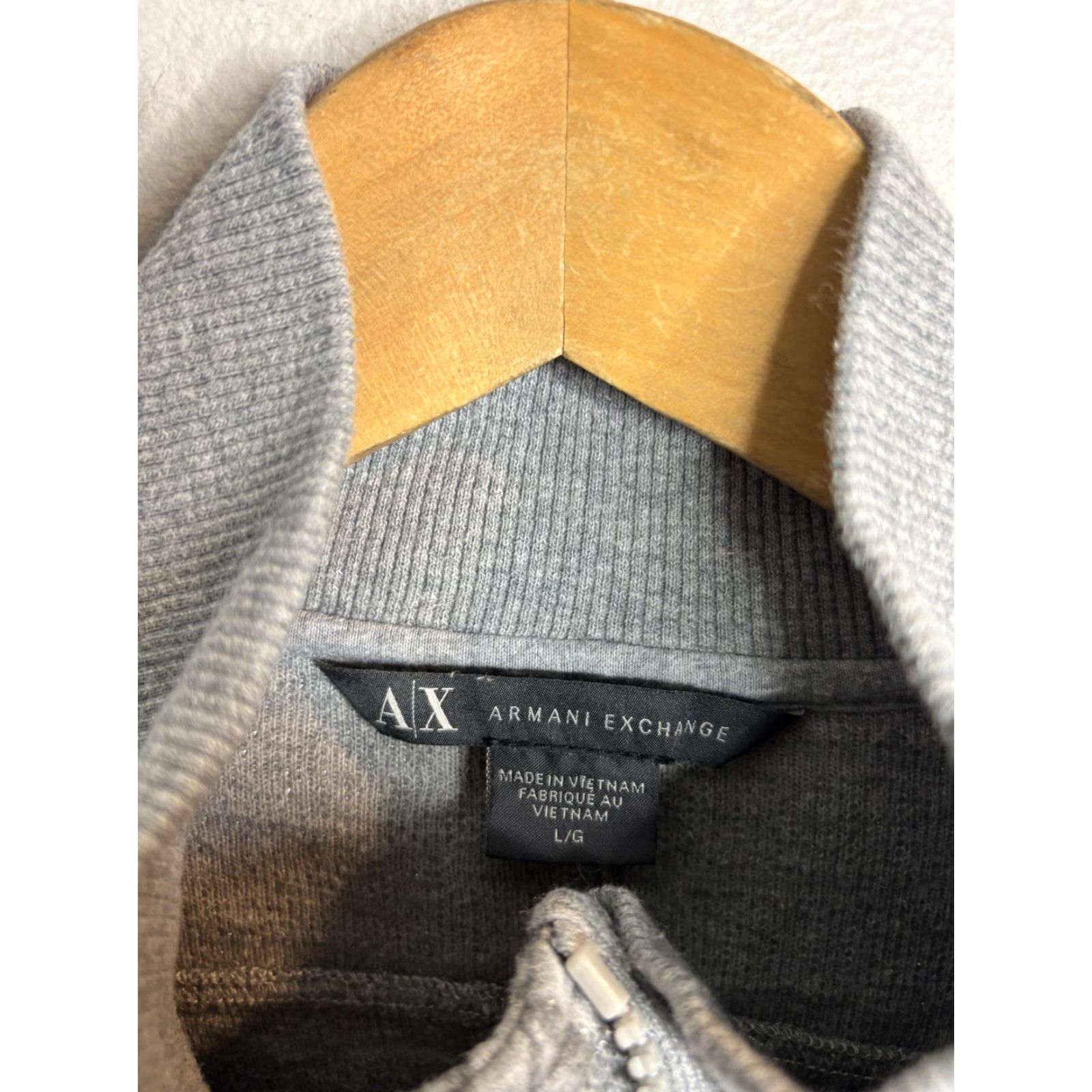 Armani Exchange Armani Exchange Sweater Womens Small Gray Full Zip Monogram Logo Stand Collar Size S / US 4 / IT 40 - 4 Thumbnail