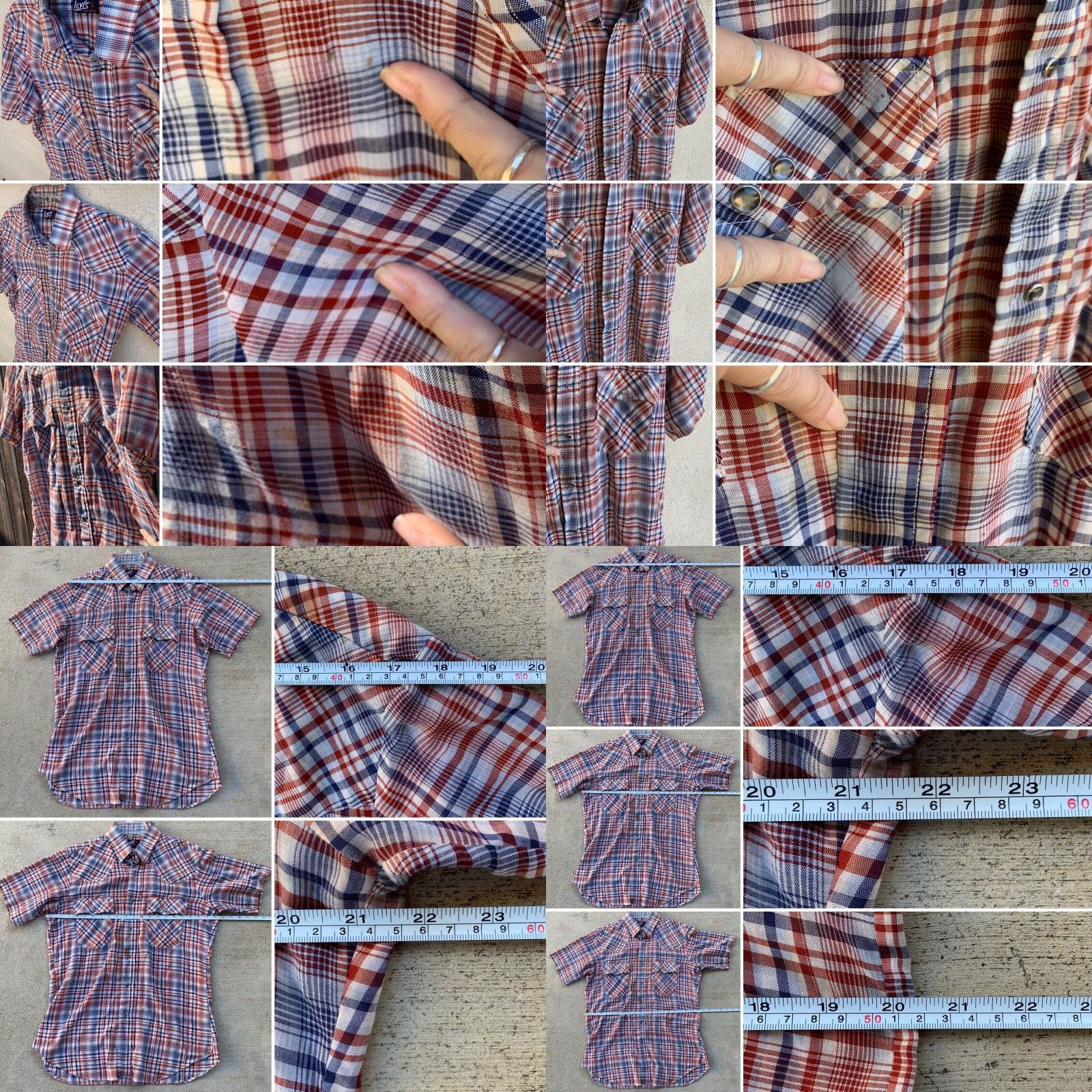 Vintage VINTAGE Levi’s Plaid Shirt Western (faux Pearl Snap) Thin Worn Sz L 67648-5301 Size US S / EU 44-46 / 1 - 8 Thumbnail