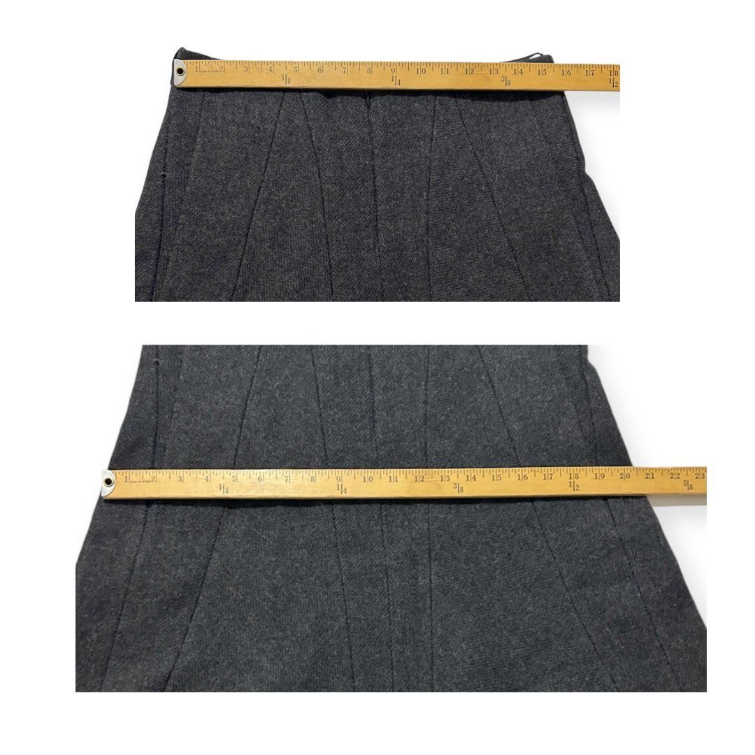 Prada Prada Gray Wool A line skirt, Size 46 Italy/L Size 32" / US 10 / IT 46 - 9 Thumbnail