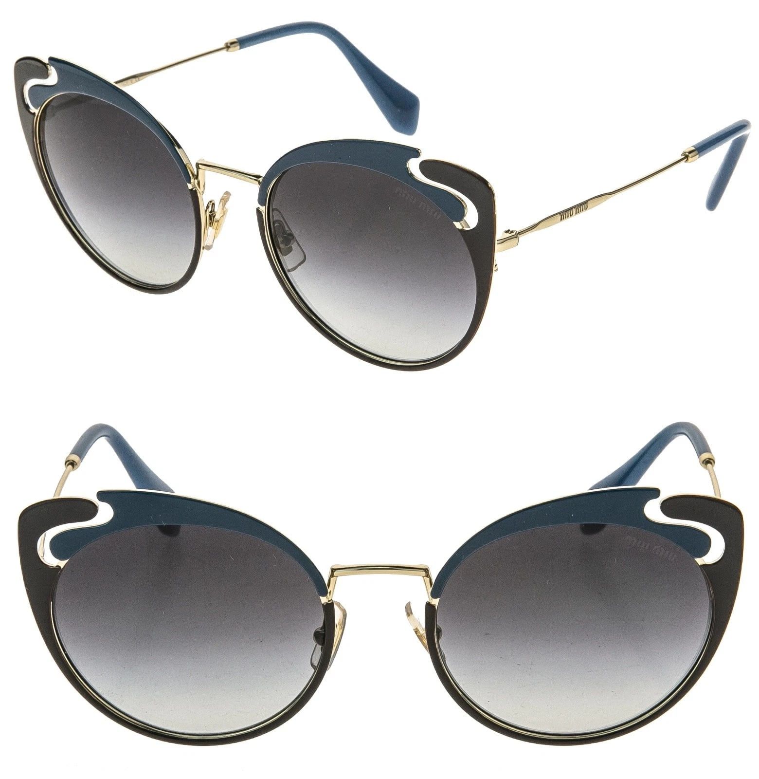 Miu Miu MIU MIU NOIR MU57TS Wave Gold Blue Brown Sunglasses 57T Size ONE SIZE - 1 Thumbnail