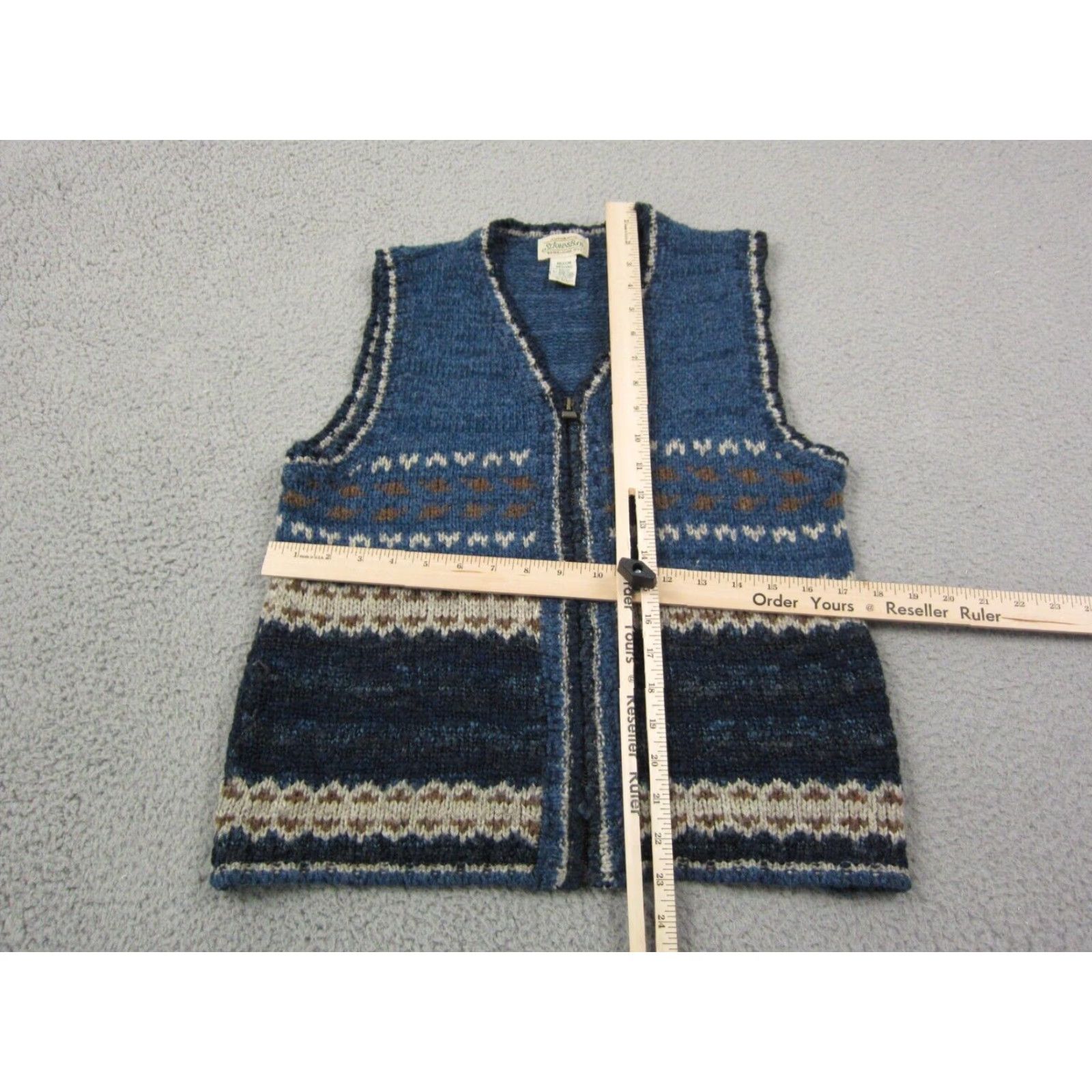 Vintage VINTAGE St. Johns Bay Vest Womens M Blue Fair Isle Knit Full Zip Up Ladies Shirt Size M / US 6-8 / IT 42-44 - 5 Thumbnail