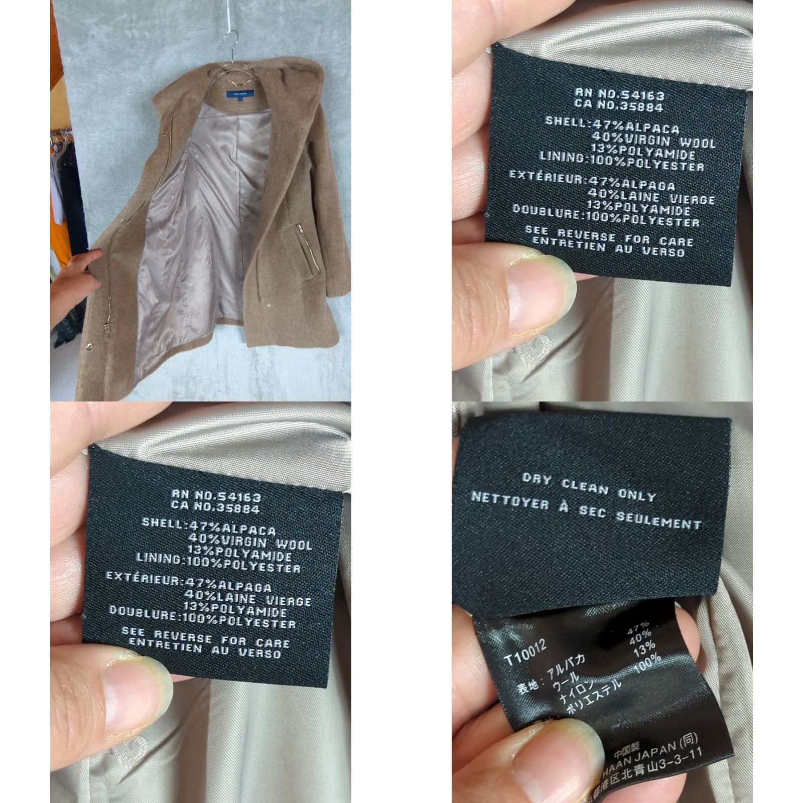 Cole Haan Cole Haan coat Women's Italian Alpaca-Wool blend with Hood Maple Sugar Size 2 Size XS / US 0-2 / IT 36-38 - 8 Thumbnail