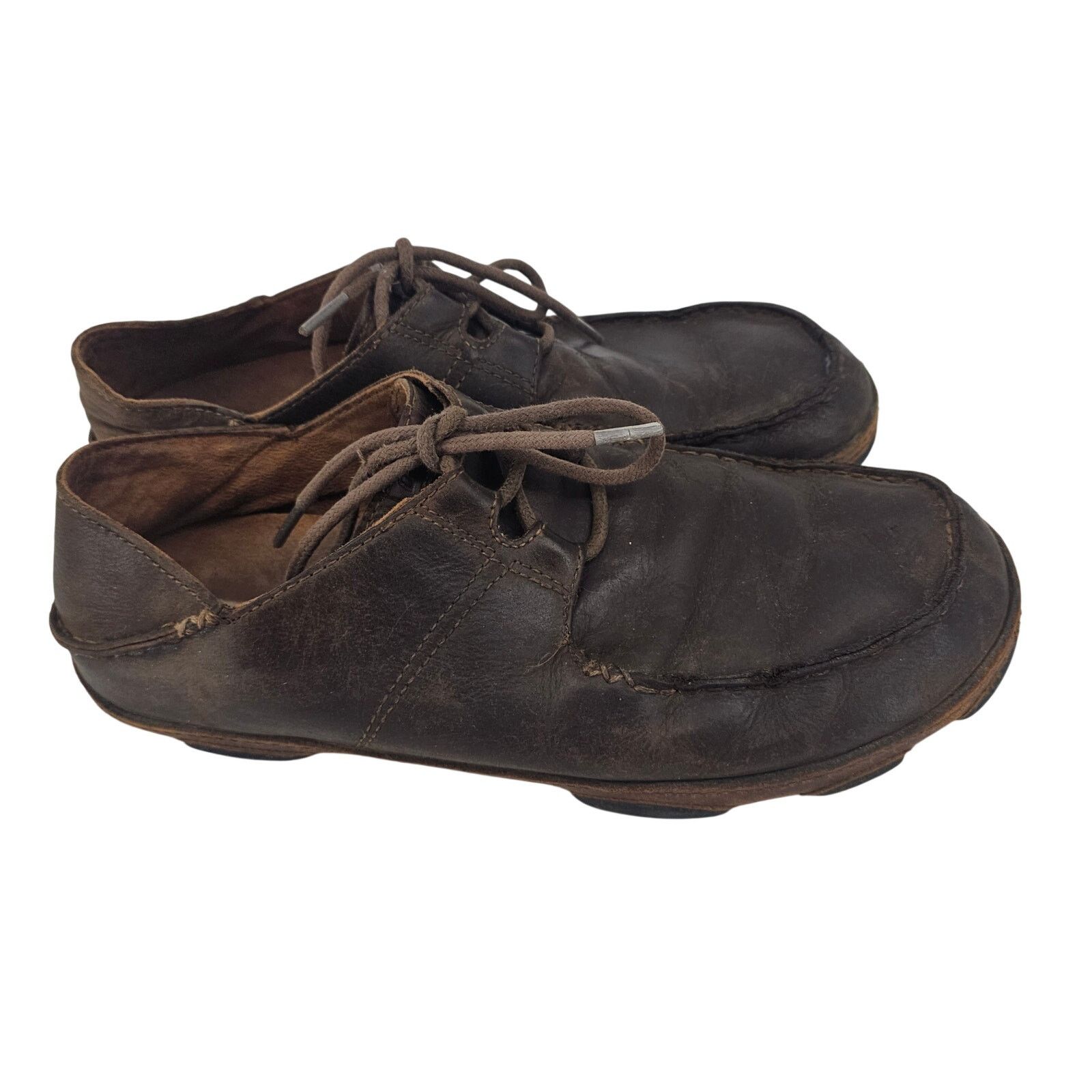 Olukai Olukai Ohana Lace Up Nubuck Brown Leather Shoes brown 10 Size US 10 / EU 43 - 1 Thumbnail