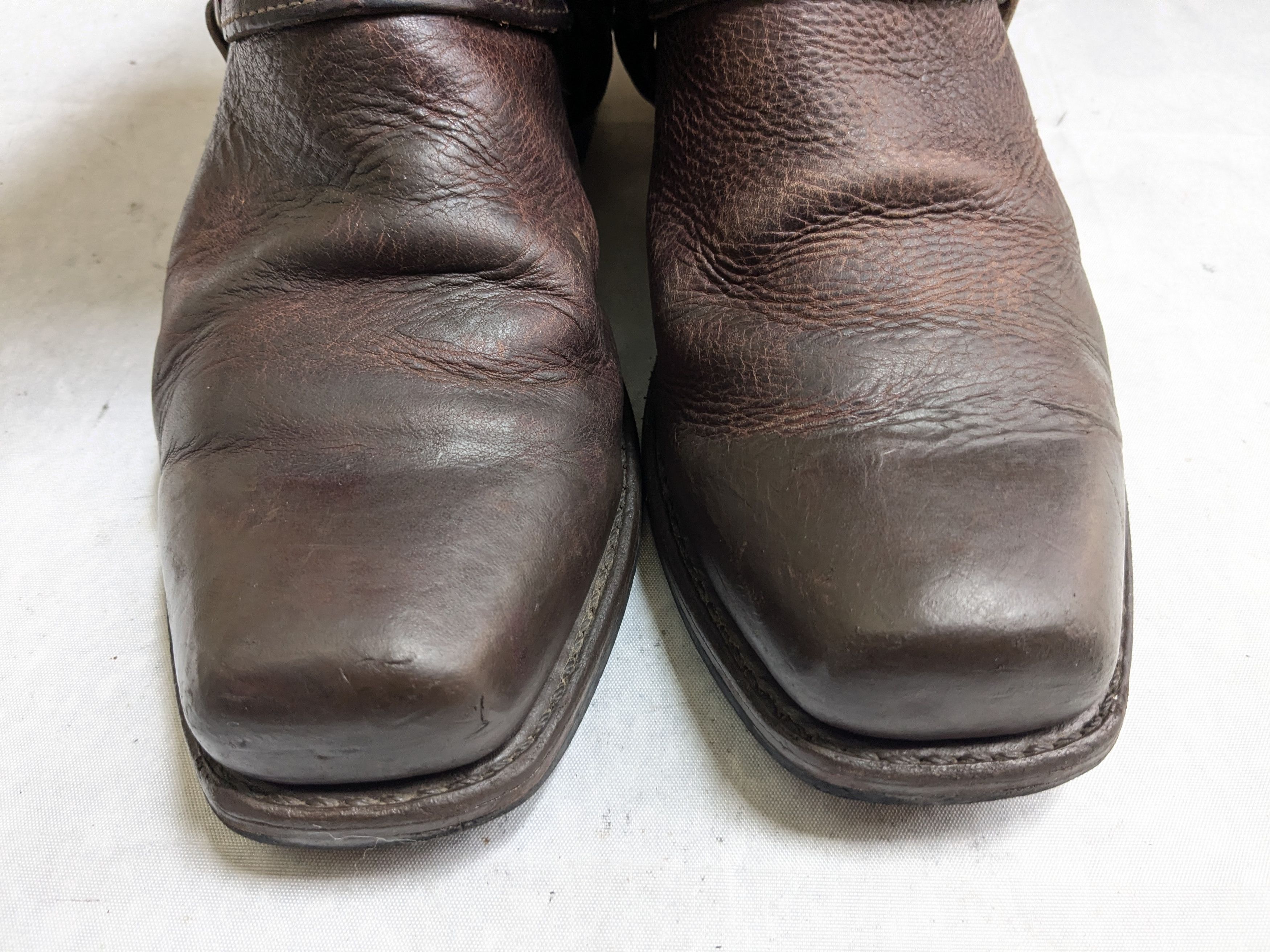 Frye Frye Harness Boots Brown Leather 11 M Buckle Size US 11 / EU 44 - 5 Thumbnail