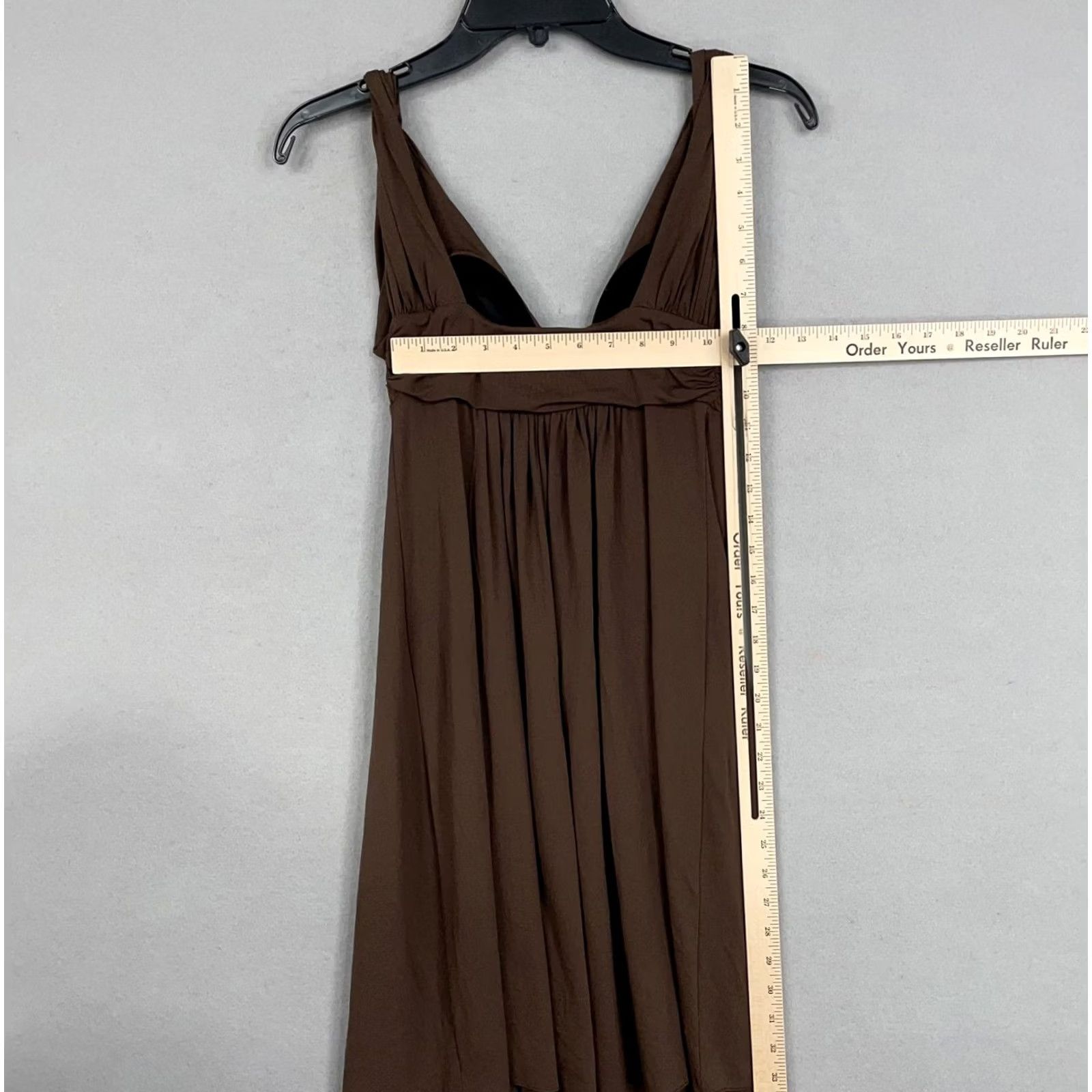 Vintage Carmen Marc Valvo Swim Dress Womens XSmall Brown Halter Empire Waist Cover Up Size XS / US 0-2 / IT 36-38 - 7 Thumbnail