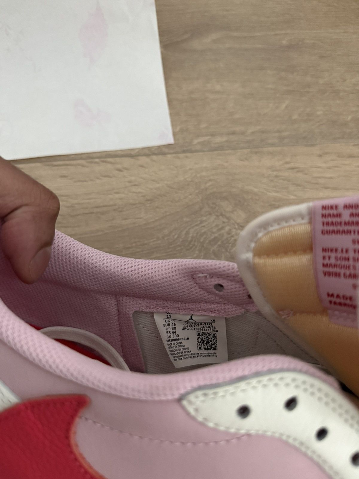Nike × Travis Scott Travis Scott x Air Jordan 1 Low Sail Tropical Pink Size US 12 / EU 45 - 9 Thumbnail