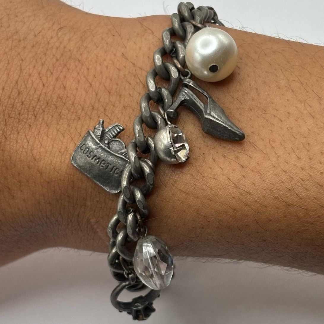 Bebe Silver Pearl Bebe Bracelet Size ONE SIZE - 2 Thumbnail