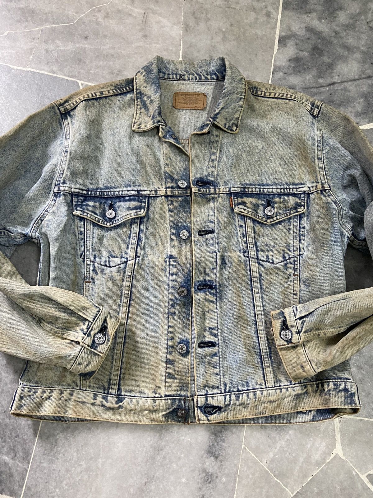Levi's Vintage 80s Levis Trucker denim Jacket Acid Wash 70649 Size US M / EU 48-50 / 2 - 5 Thumbnail
