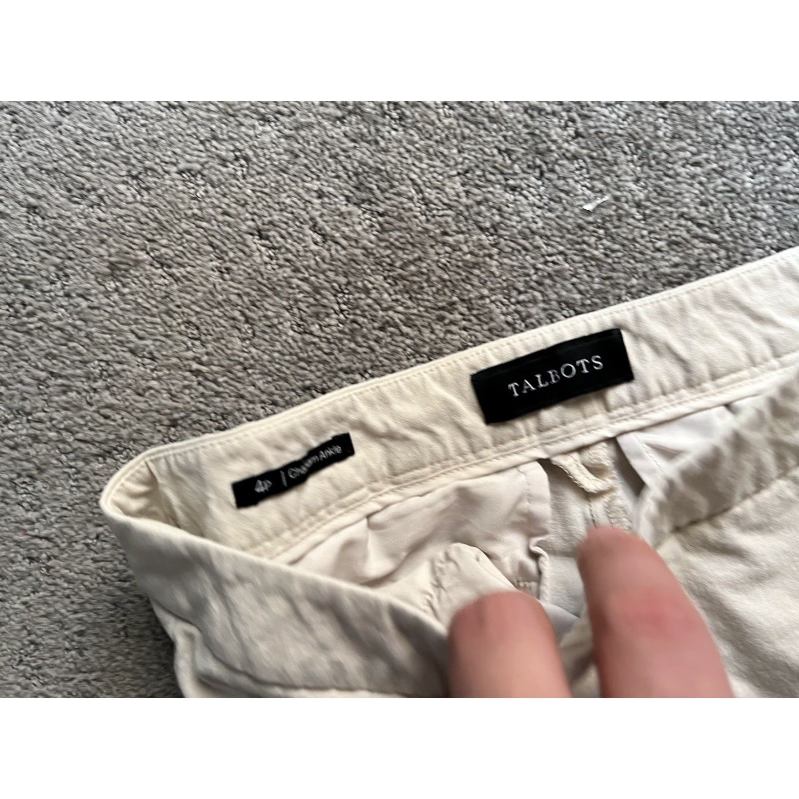 Talbots Talbots Pants Womens 4P Beige Chatham Ankle High Rise Stretch Tapered Size 32" / US 10 / IT 46 - 5 Thumbnail