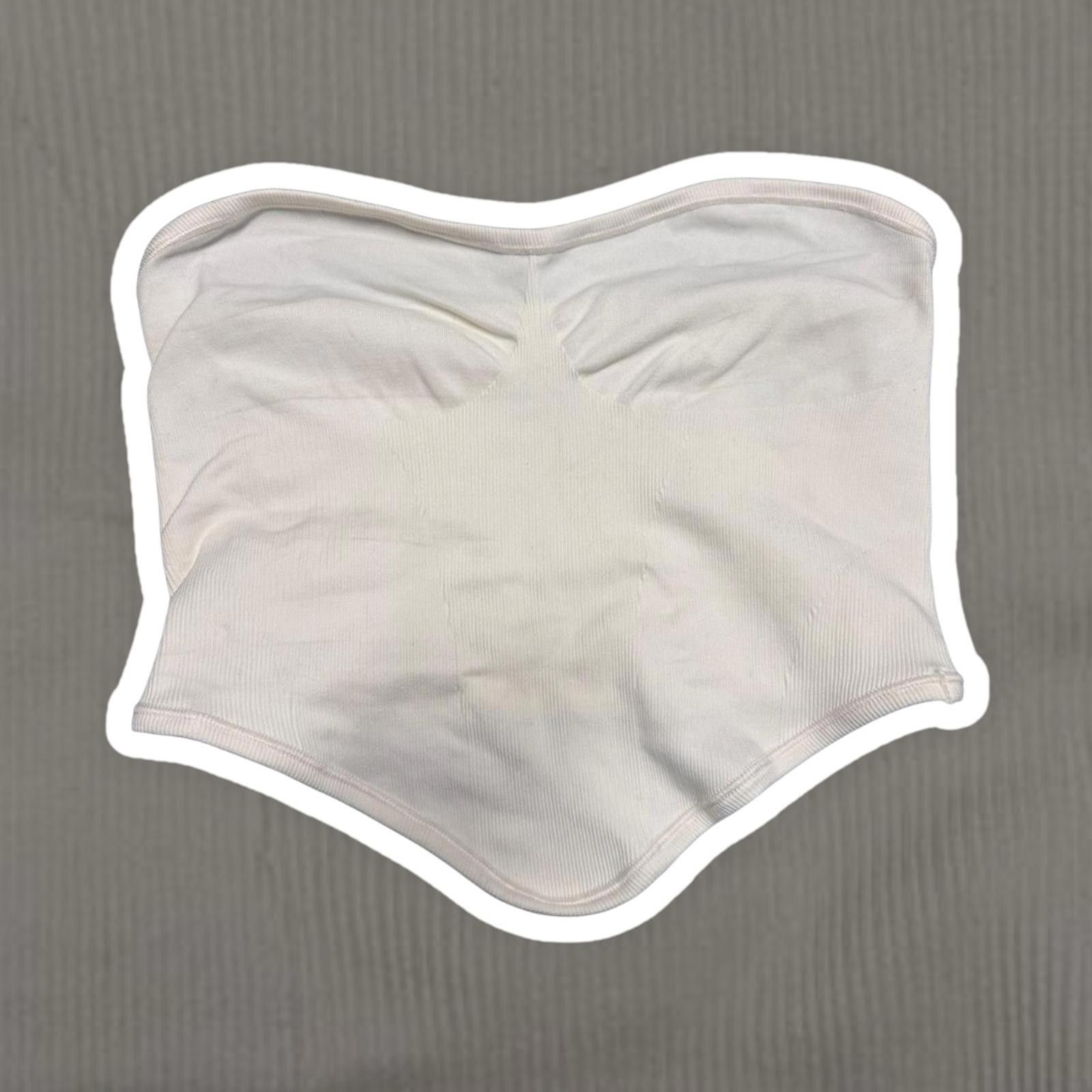 Designer Out From Under Cream Ribbed Bandeau Top - M/L Size L / US 10 / IT 46 - 1 Thumbnail