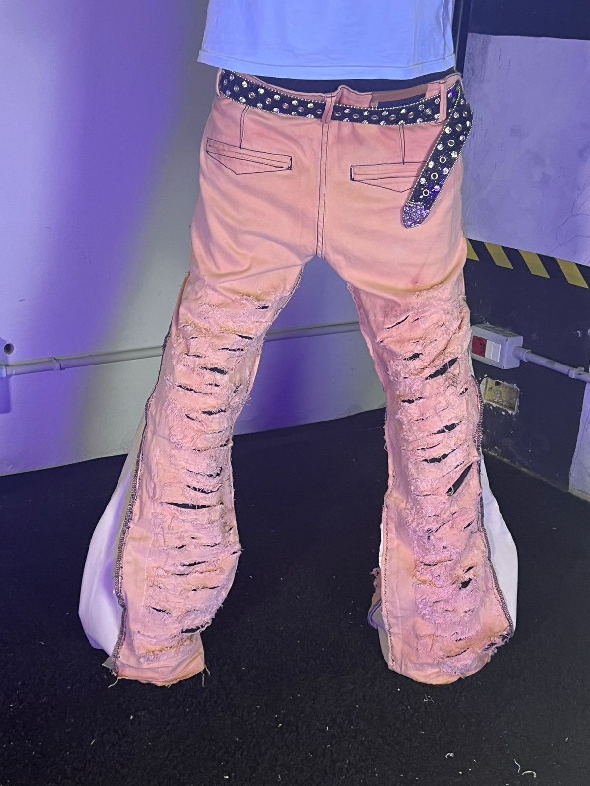 Japanese Brand PUNK Y2K OPIUM CUSTOM GOTH DISTRESSED CUSTOM JEANS LEATHER Size US 38 / EU 54 - 4 Thumbnail