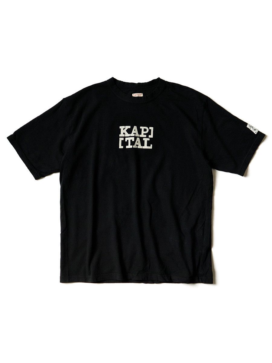 image of Kapital Kaptial Rookie Crew T (Bracket Kap Logo Pt) in Black, Men's (Size Small)