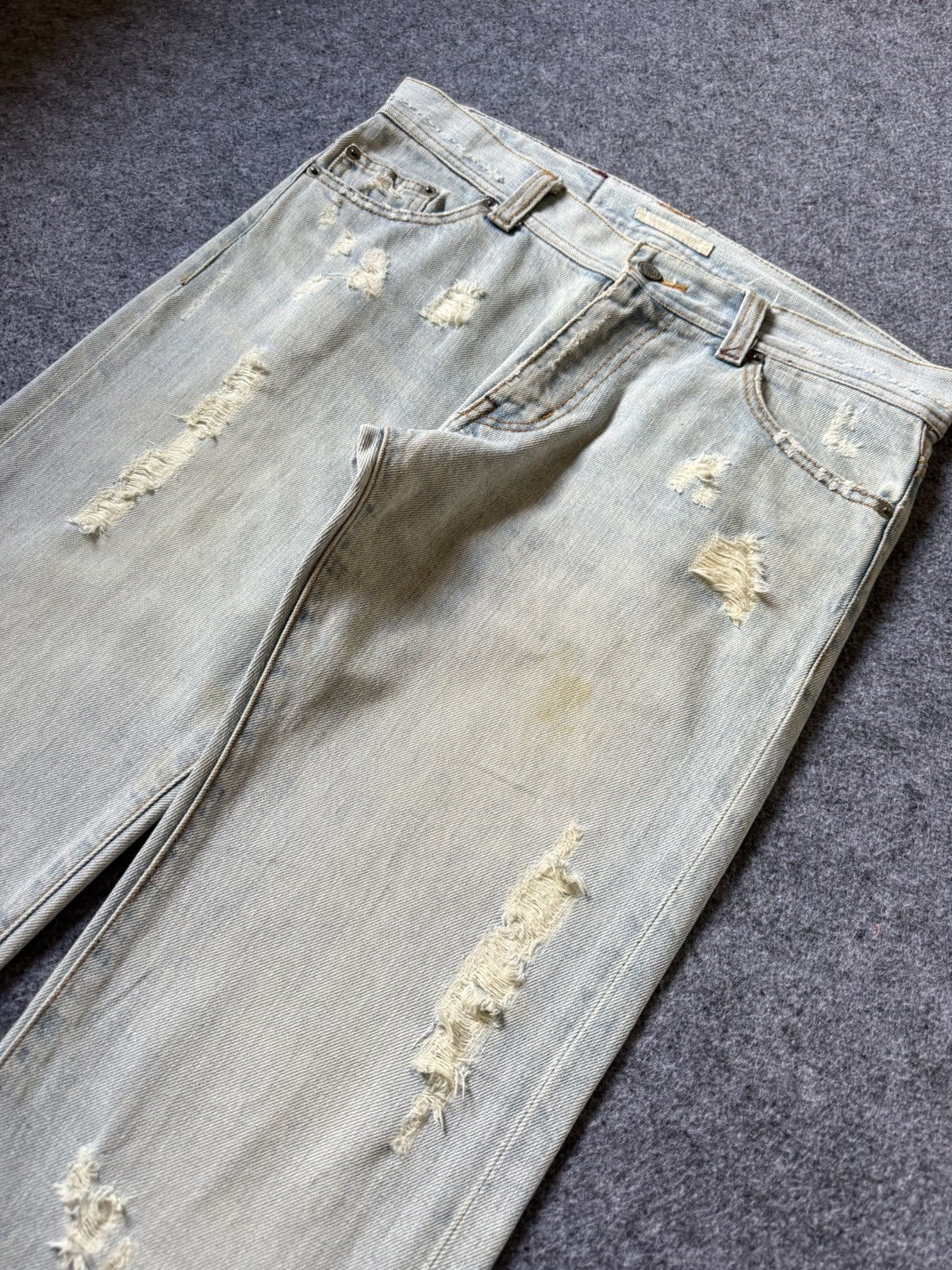 ABAHOUSE × Japanese Brand Abahouse Japan Distressed Flapped Pocket Light Wash Jeans Size US 30 / EU 46 - 5 Thumbnail