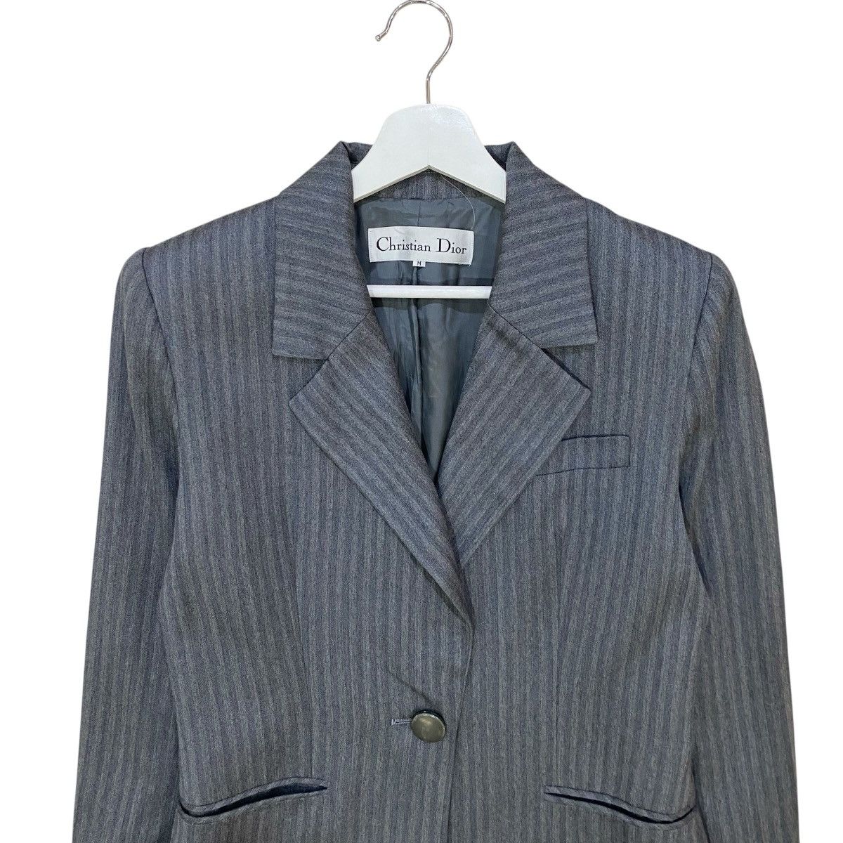 Christian Dior Monsieur 🌟VTG CHRISTIAN DIOR SINGLE BUTTON STRIPES WOOL COATS Size XS / US 0-2 / IT 36-38 - 3 Thumbnail