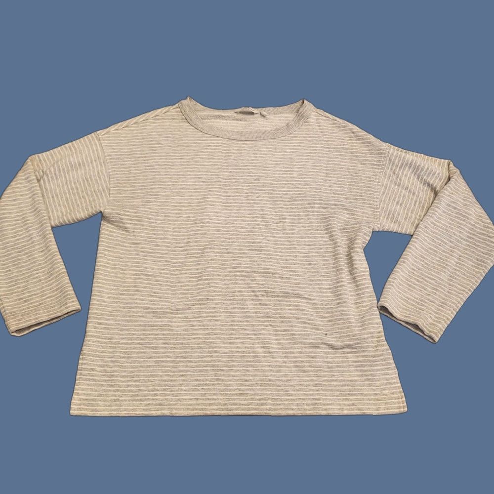 Vineyard Vines Vineyard Vines Sweater Womens Medium Gray Striped Crewneck Pullover Knit Lightweight All Seasons Crew Neck Long Sleeve Womens Medium Size M / US 6-8 / IT 42-44 - 1 Thumbnail