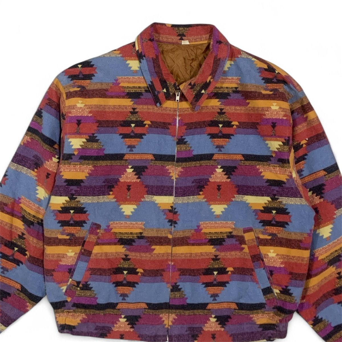 Japanese Brand Vtg Southwestern Aztec Print Quilted Blanket acket Size US M / EU 48-50 / 2 - 2 Thumbnail