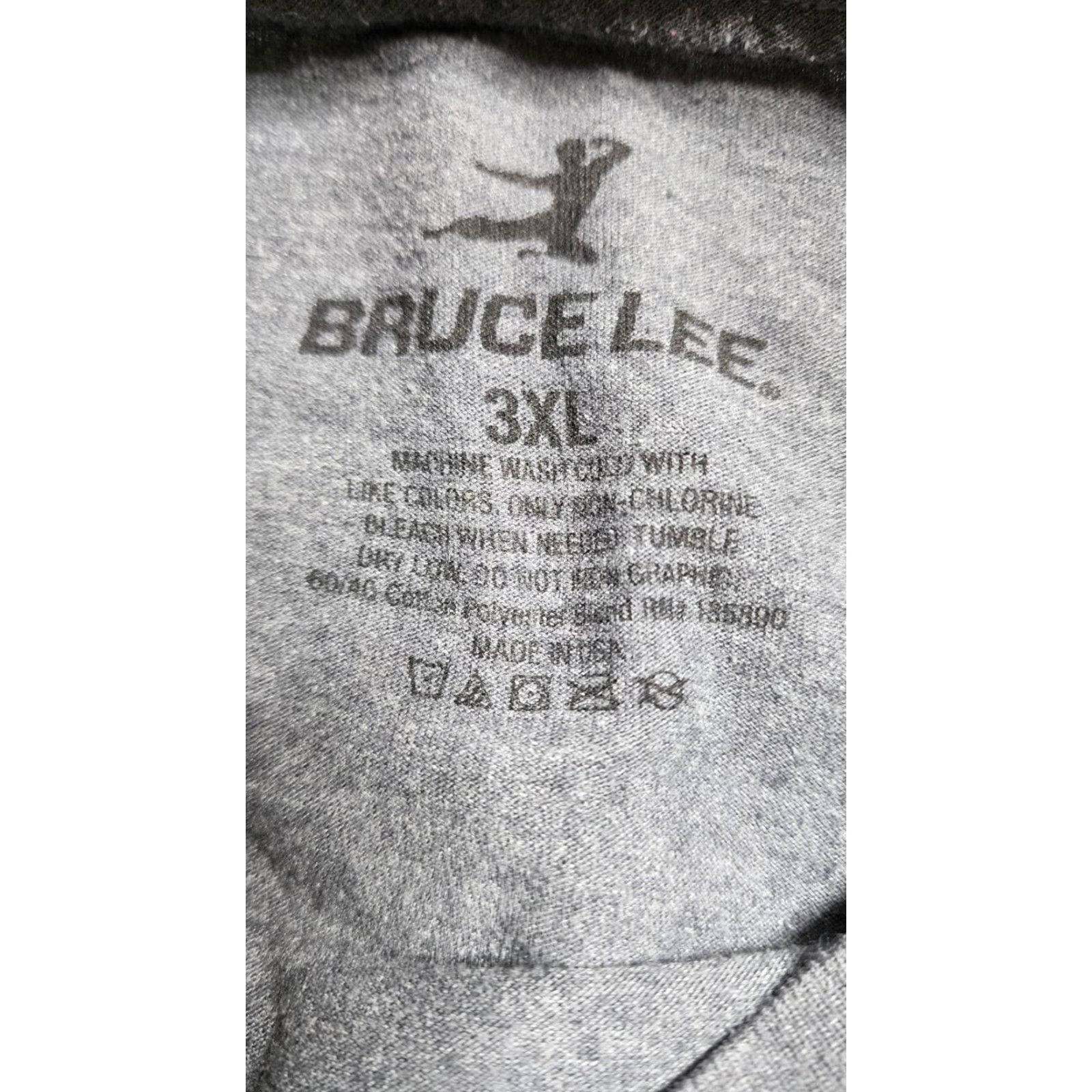Lee VINTAGE Bruce Lee T-Shirt Men's 3XL Short Sleeve Cotton Blend Gray DJ Meme Funny Distressed Size US XXL / EU 58 / 5 - 5 Thumbnail