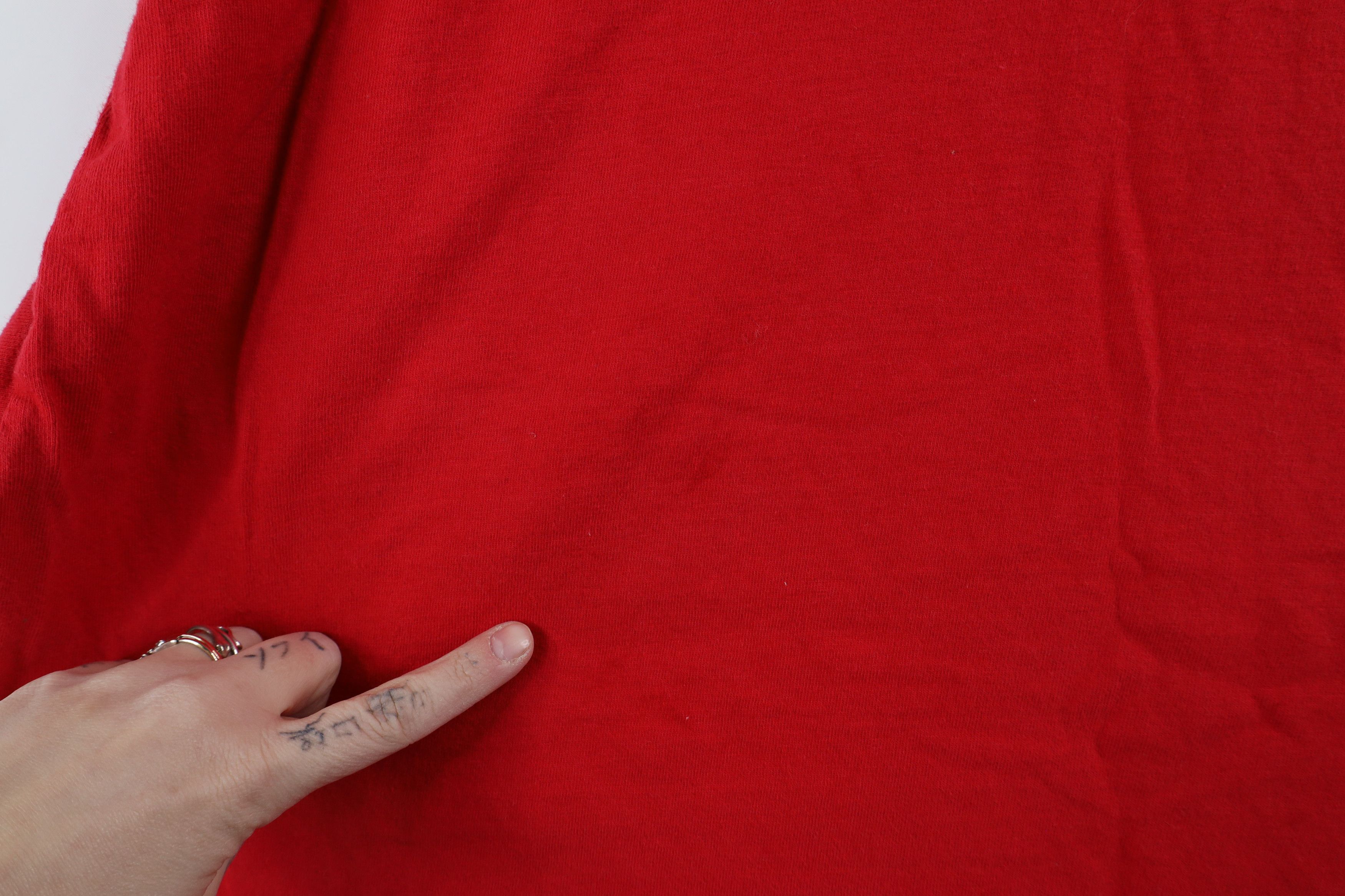 Hanes × Vintage Vintage 90s Hanes Beefy Blank Cotton Long Sleeve T-Shirt Red Size US XL / EU 56 / 4 - 7 Thumbnail