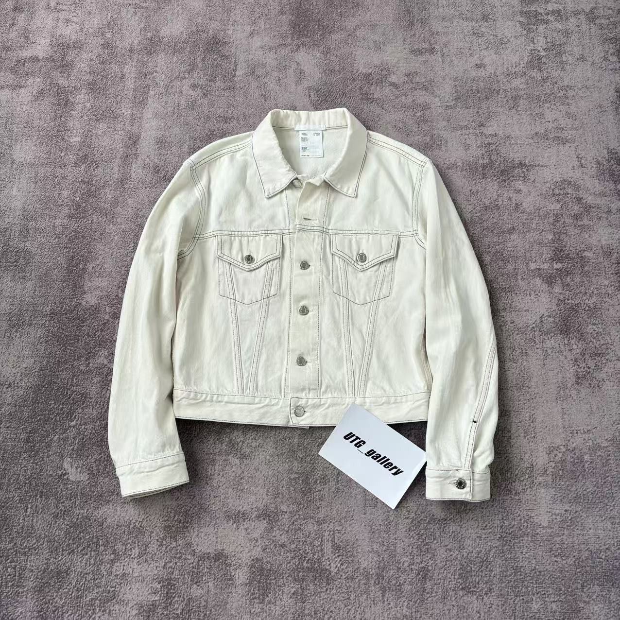 Helmut Lang Helmut Lang SS03 Leather Sleeve Denim Jacket | Grailed