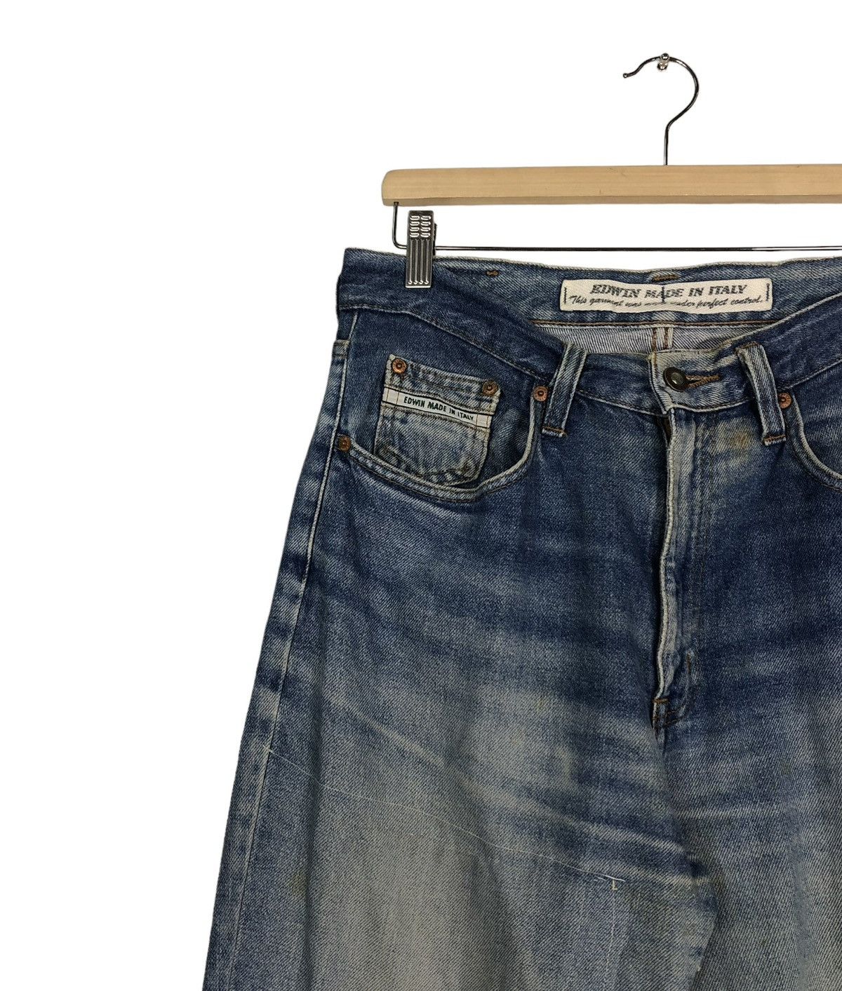 Edwin 🔥VINTAGE DENIM JEANS BIKER EDWIN MADE IN ITALY Size US 34 / EU 50 - 7 Thumbnail