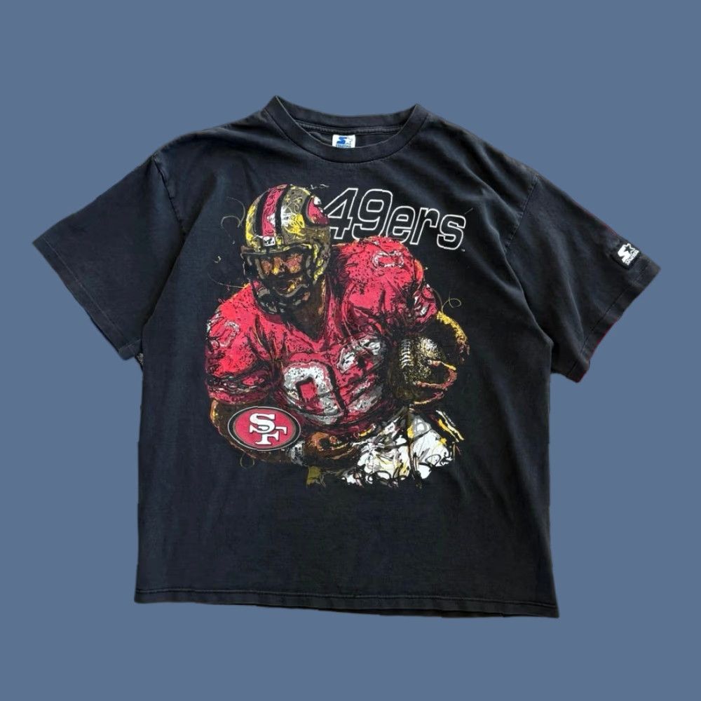 Starter VINTAGE Starter San Francisco 49ers NFL Football T-Shirt XL Men Black Crew Neck Short Sleeve 90s Sports Made In USA Size US XL / EU 56 / 4 - 1 Thumbnail