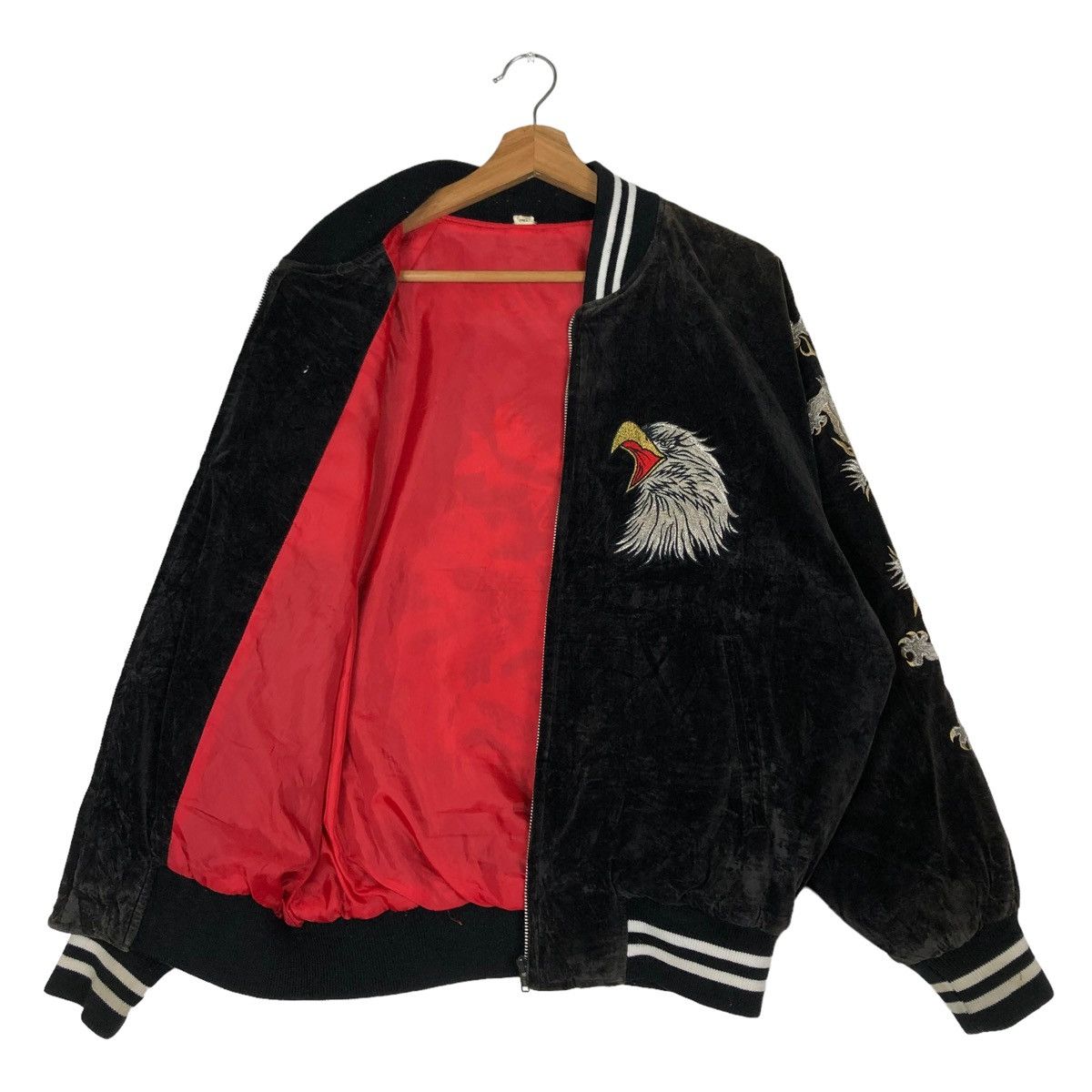 Toyo Enterprises 🔥VINTAGE VELVET SOUVENIR JACKET OVER PRINT JAPAN YOKOSUKA Size US M / EU 48-50 / 2 - 11 Thumbnail