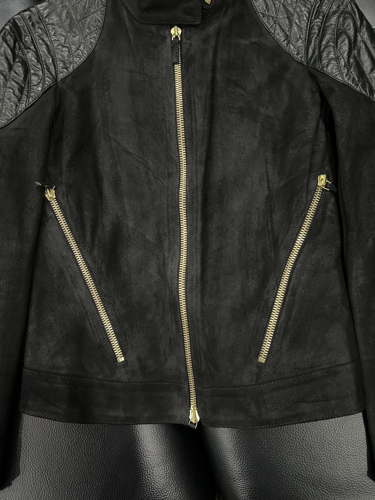 Gucci Gucci by Tom Ford 2000s Paneled Leather Biker Jacket Size US S / EU 44-46 / 1 - 4 Thumbnail