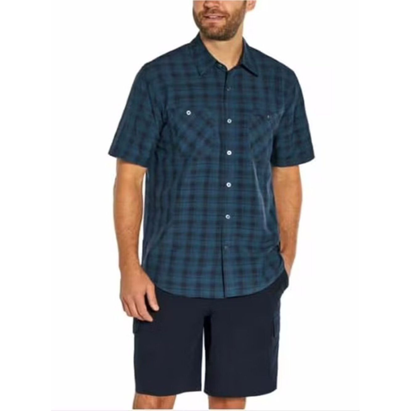 Orvis Orvis Short Sleeve Blue Plaid Shirt Size XXL Size US XXL / EU 58 / 5 - 1 Thumbnail
