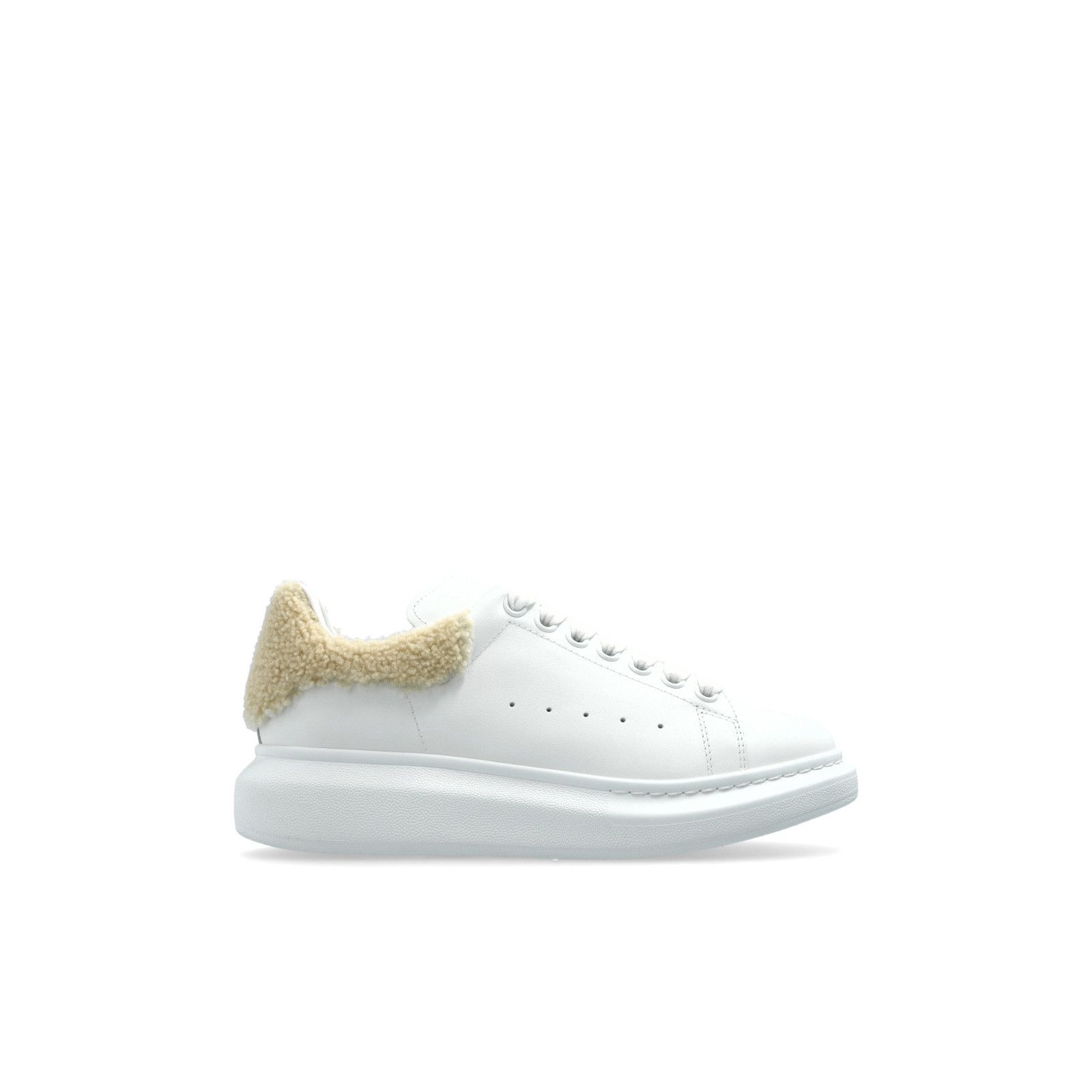 ALEXANDER MCQUEEN Oversized Women's White/Beige Fur Sneakers
