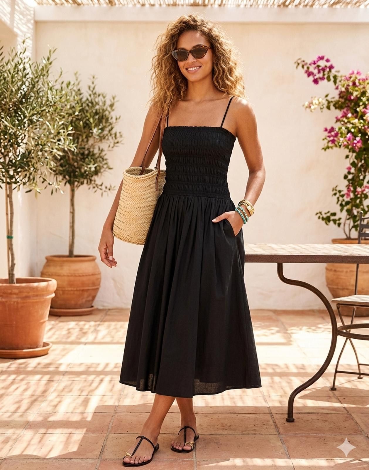 madewell smocked halter midi dress in floral Madewell Melody smocked